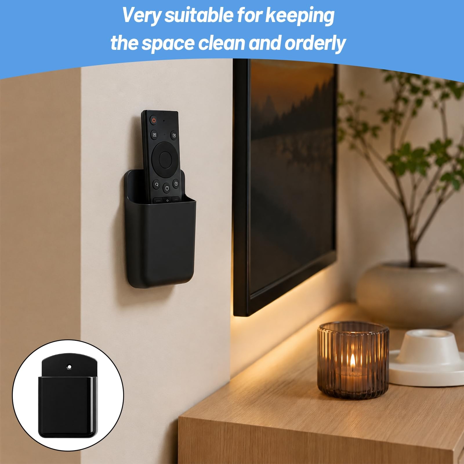 3Pcs Remote Control Holders Wall Mount, Self Adhesive Wall Remote Holder for