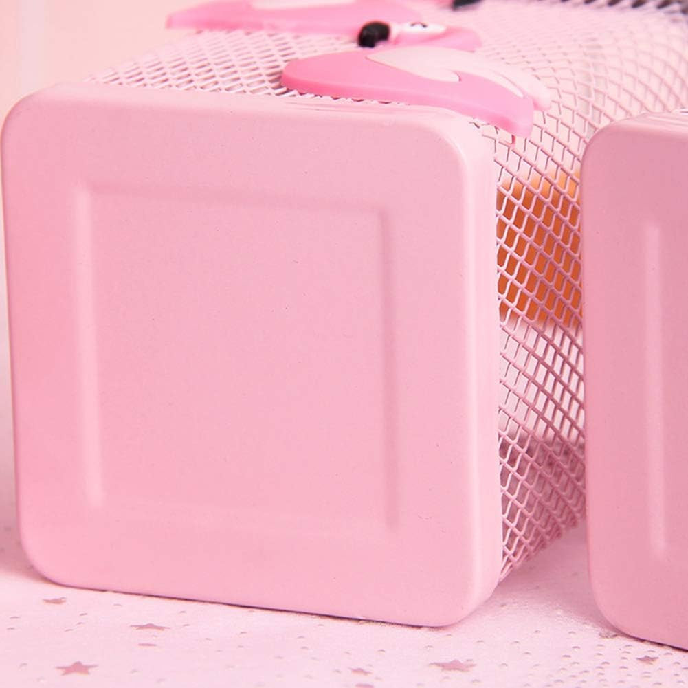 2 Pack Metal Cute Pen Pencil Holder Office Home Desk Square Pencil Cup Caddy Box