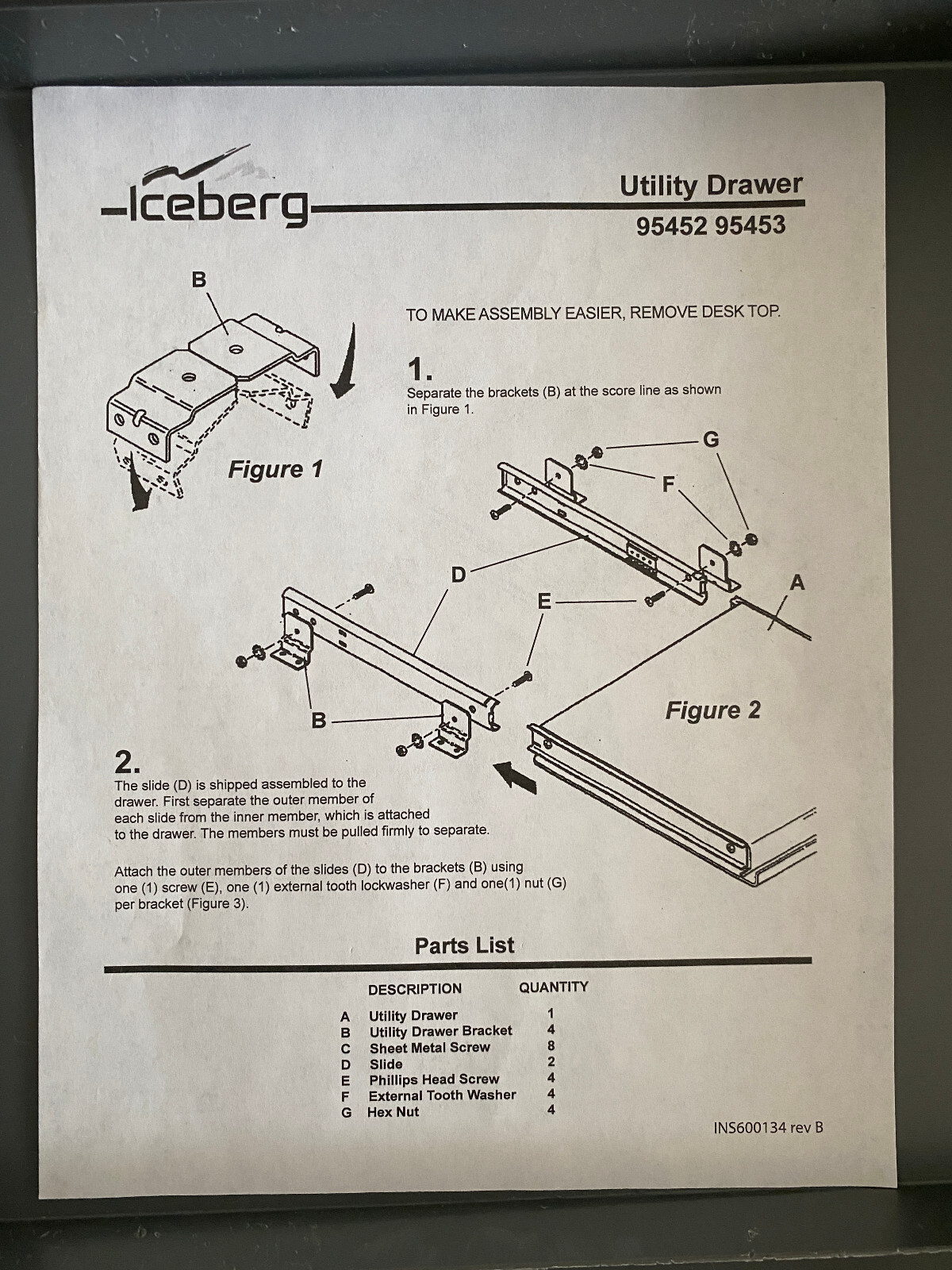 Iceberg ICE95452 Aspira High-Density Polyethylene 14″ Desk Utility Drawer, Gray