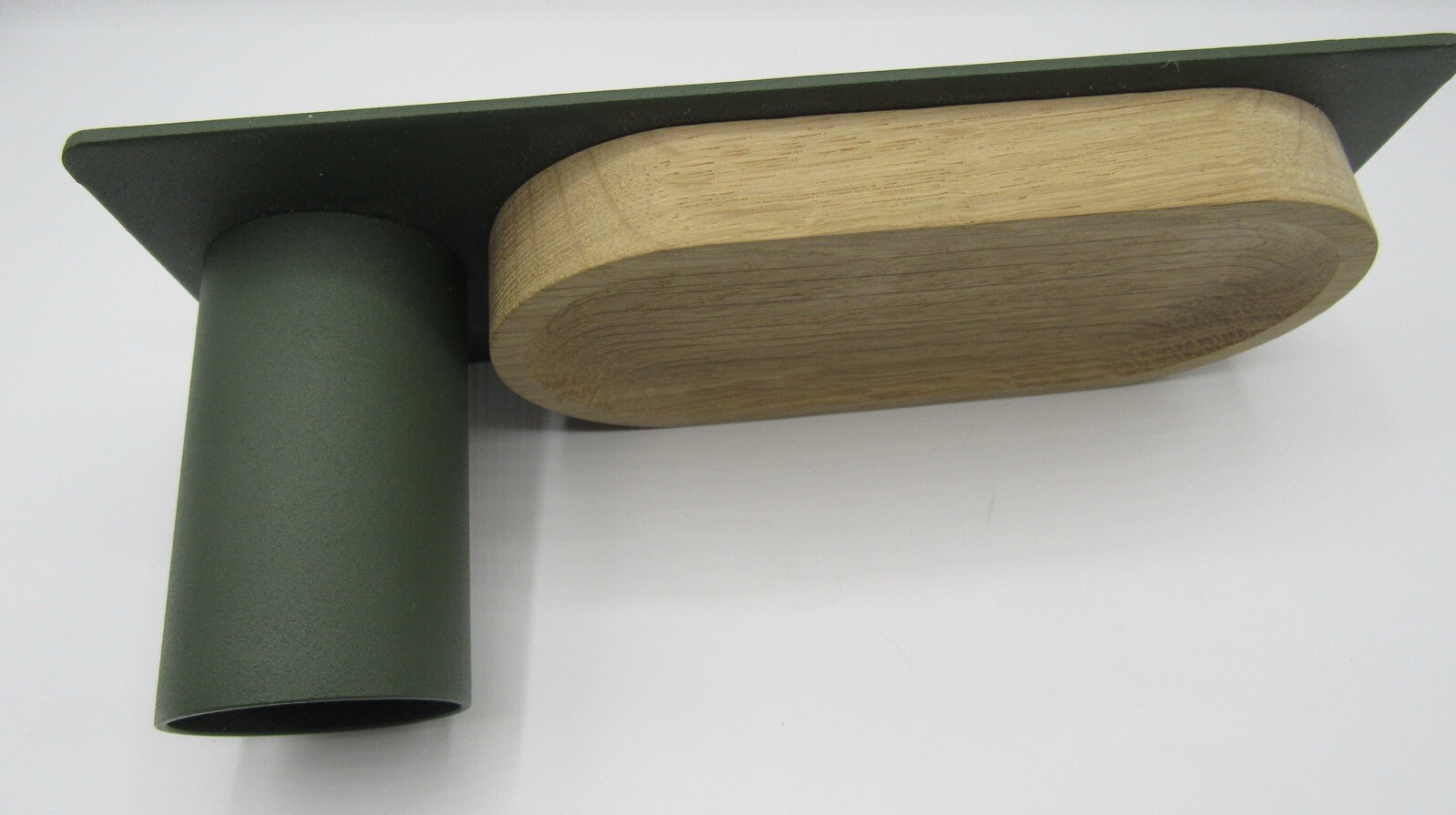 Most Modest powder coated steel/wood desk organizer pen holder dish green metal