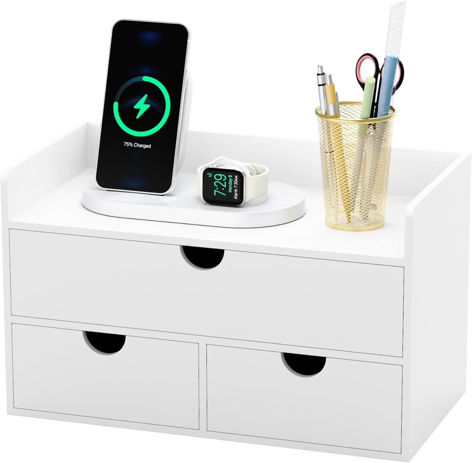 Bamboo Desk Organizer with Drawers – Stylish Storage for Home & Office