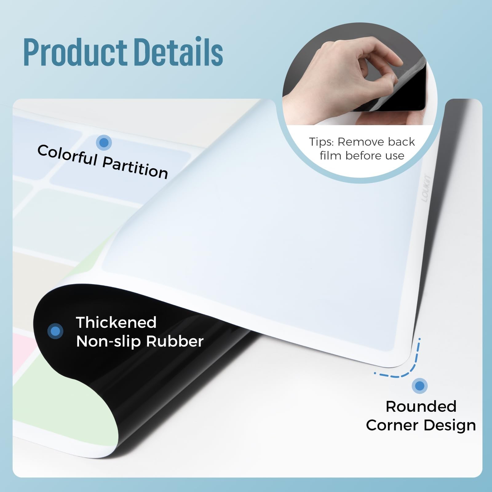 LOUKIN Erasable Dry Erase Desk Mat, 32″x14″ Mouse Pad, 32″x14″, Colorful