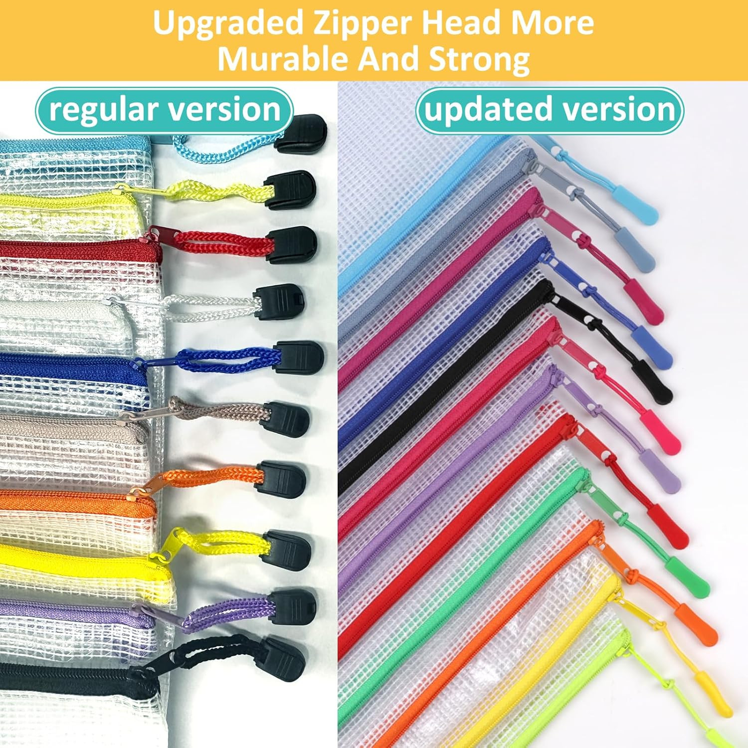 YOPCDJ 12Pcs Mesh Zipper Pouch Bags, A4 Puzzle Bag for Organizing, Classroom