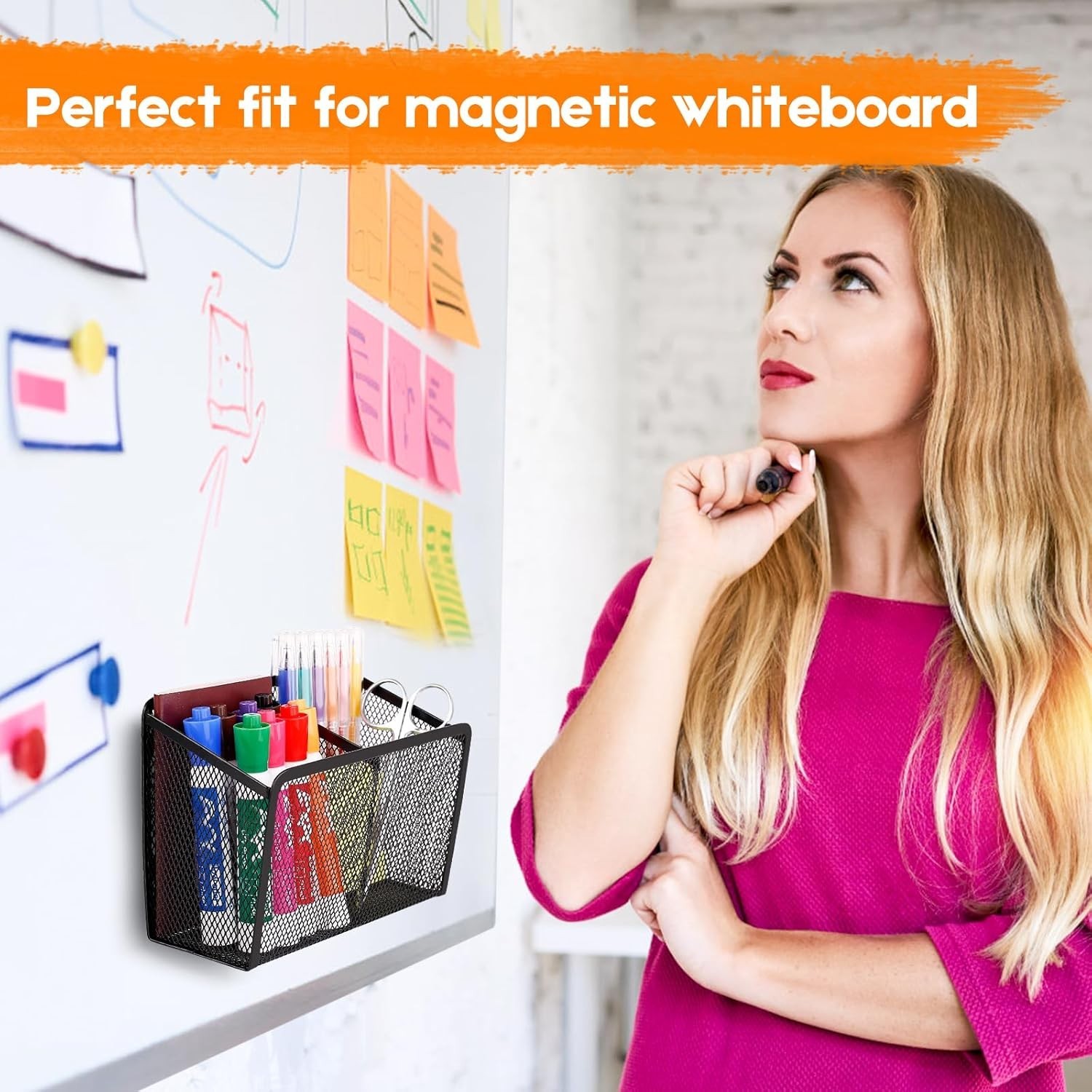 Magnetic Pencil Holder – Extra Strong Magnets Mesh Marker Holder Perfect for …