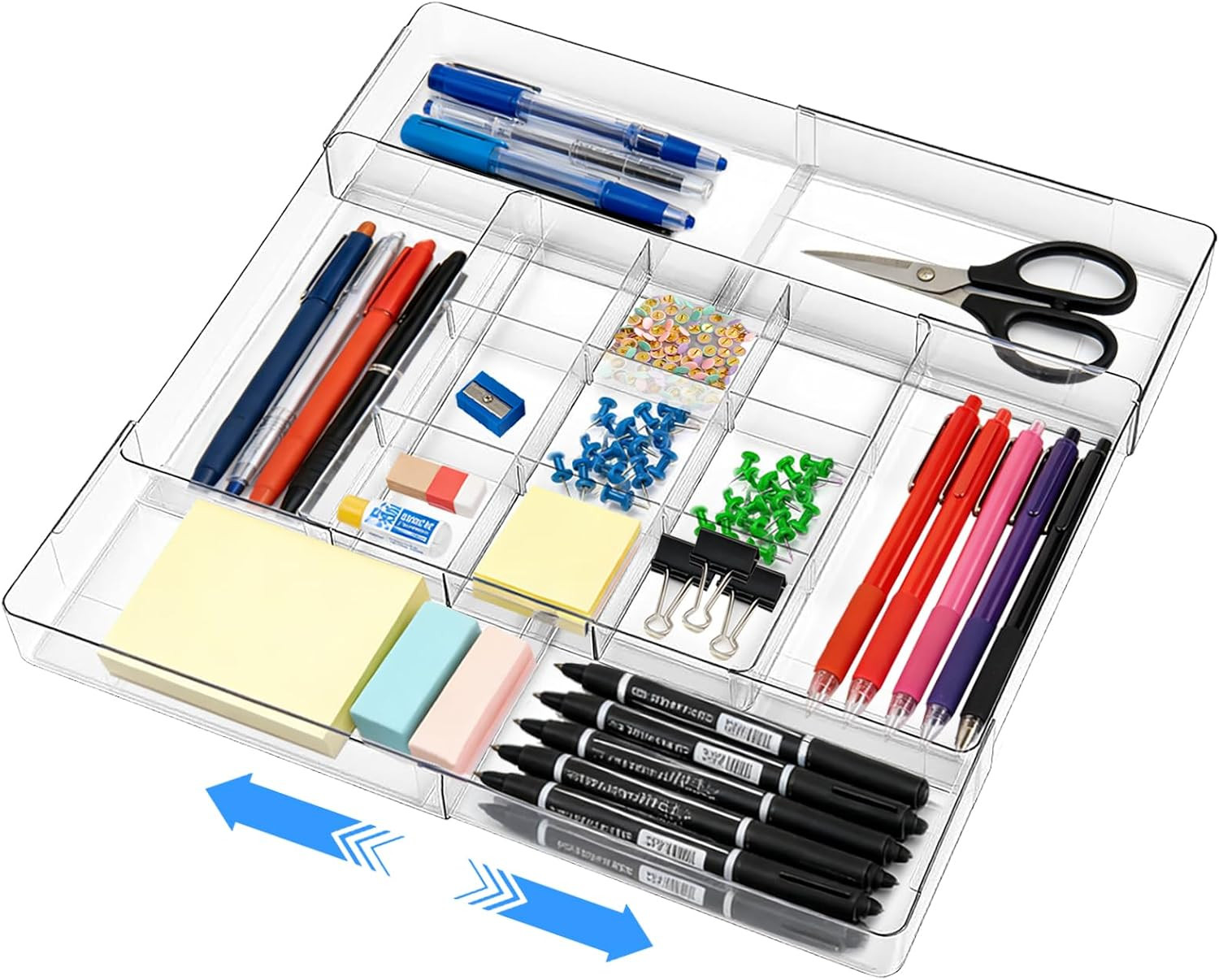 Expandable Desk Drawer Organizer, Expandable Storage Tray with Adjustable