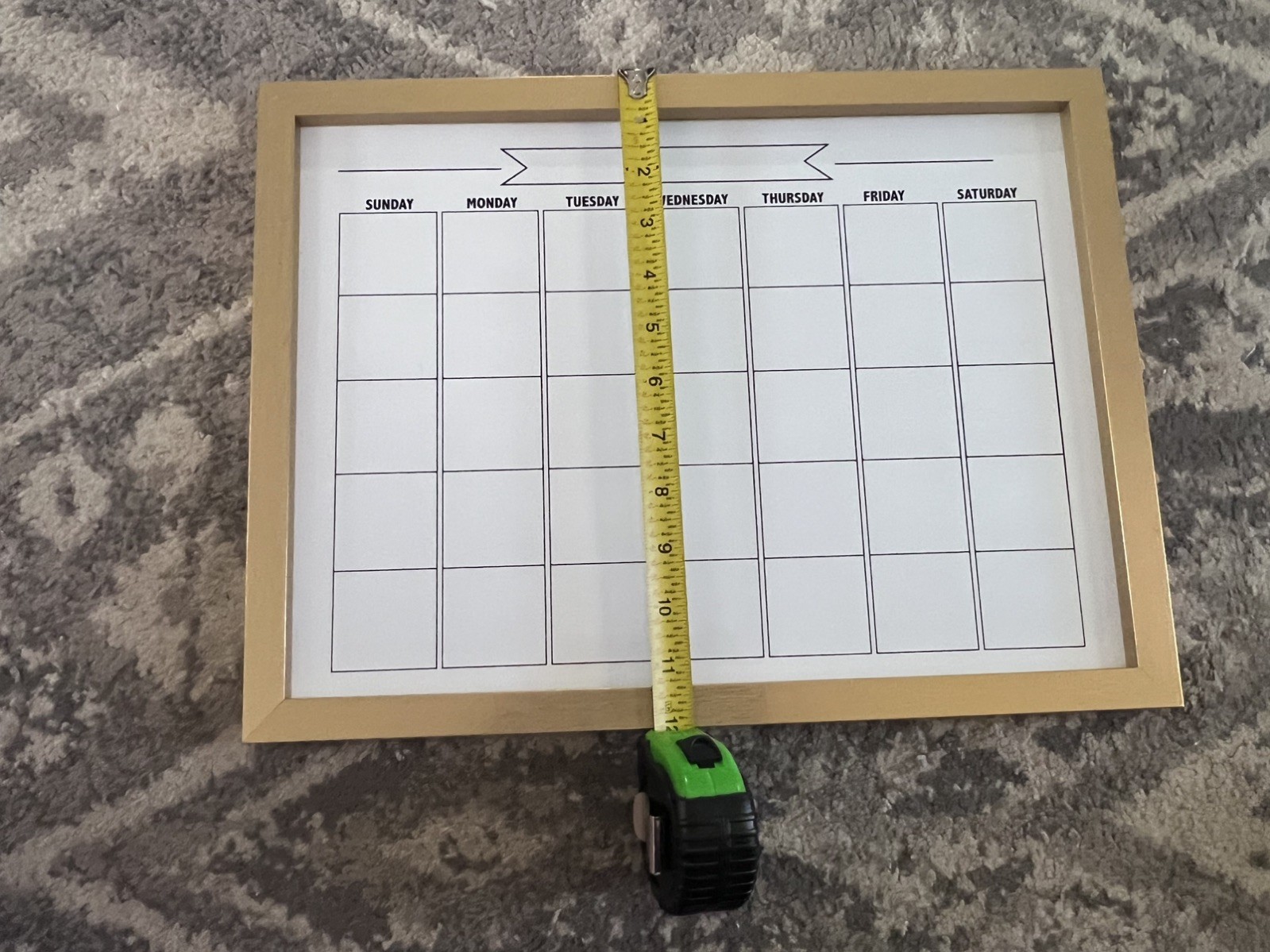 Gold Framed Monthly Dry-Erase Calendar – Home Office Organizer