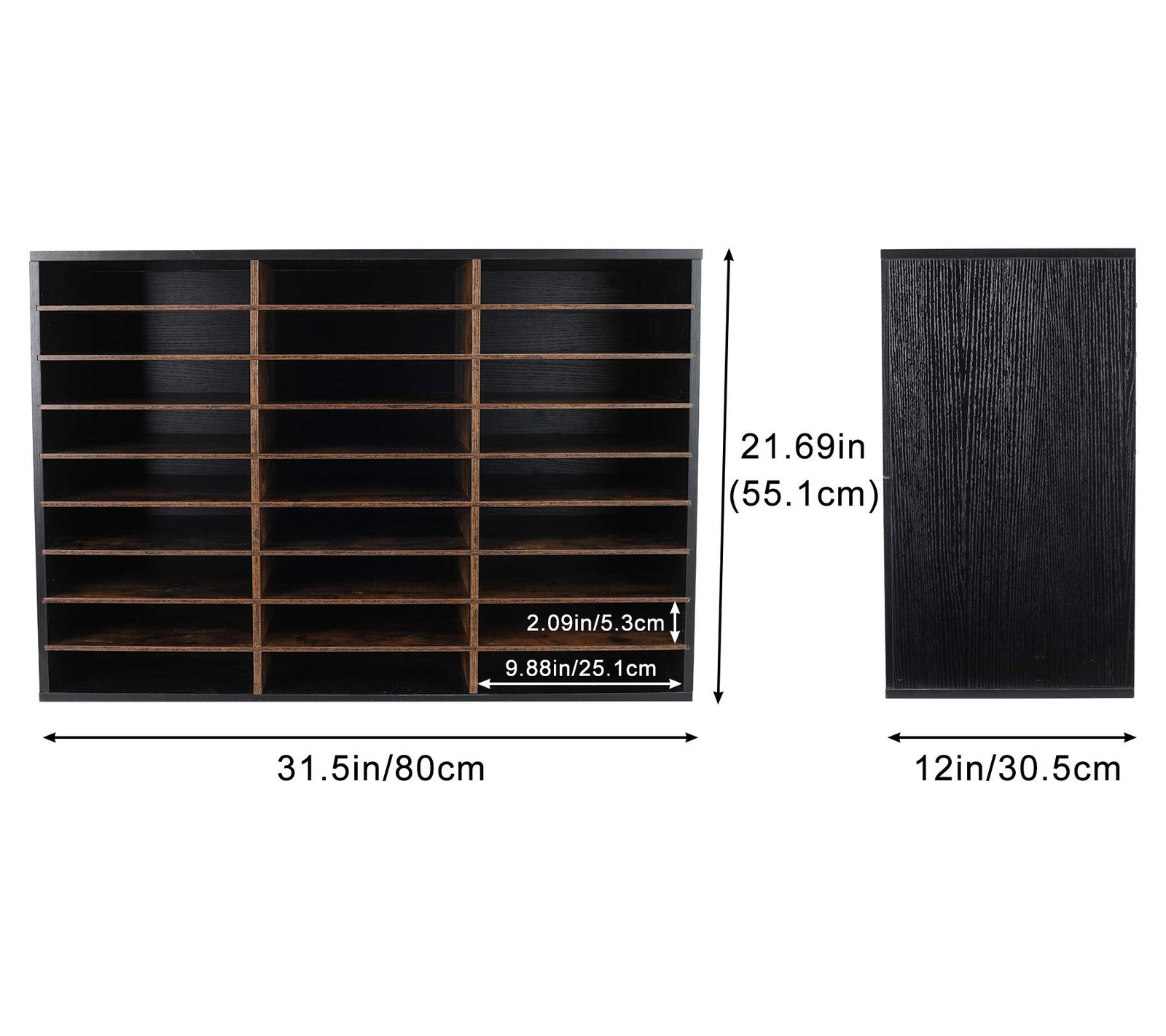 Wood Literature Organizer, 27 Slots Hold 13500 Sheets A4 Papers, Wooden Desk …