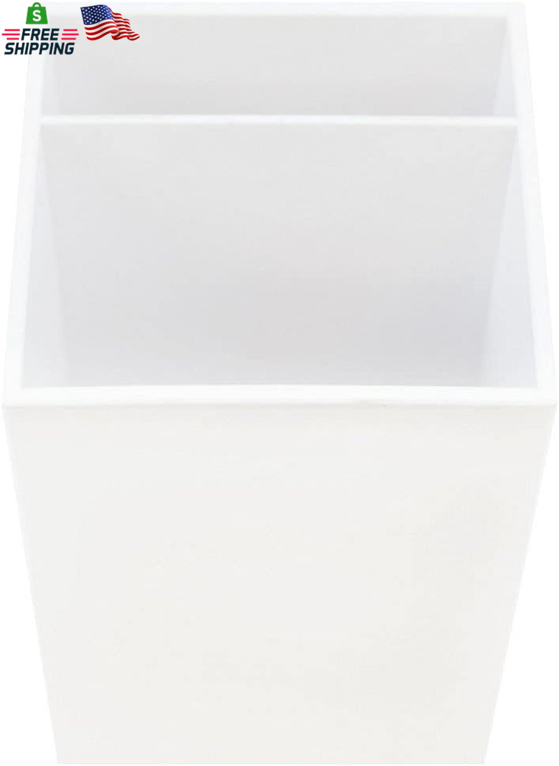 JAM PAPER Plastic Pen Holder – White – Desktop Pencil Cup – Sold Individually
