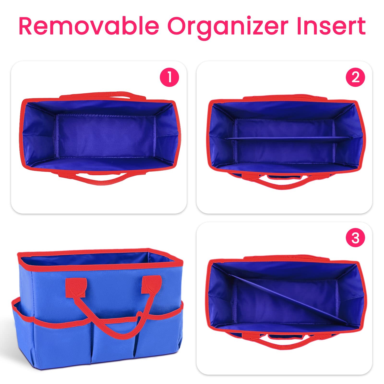 Desktop Tote and Organizer, Teacher Helper Bag for Arts, Books, Stationery, O…
