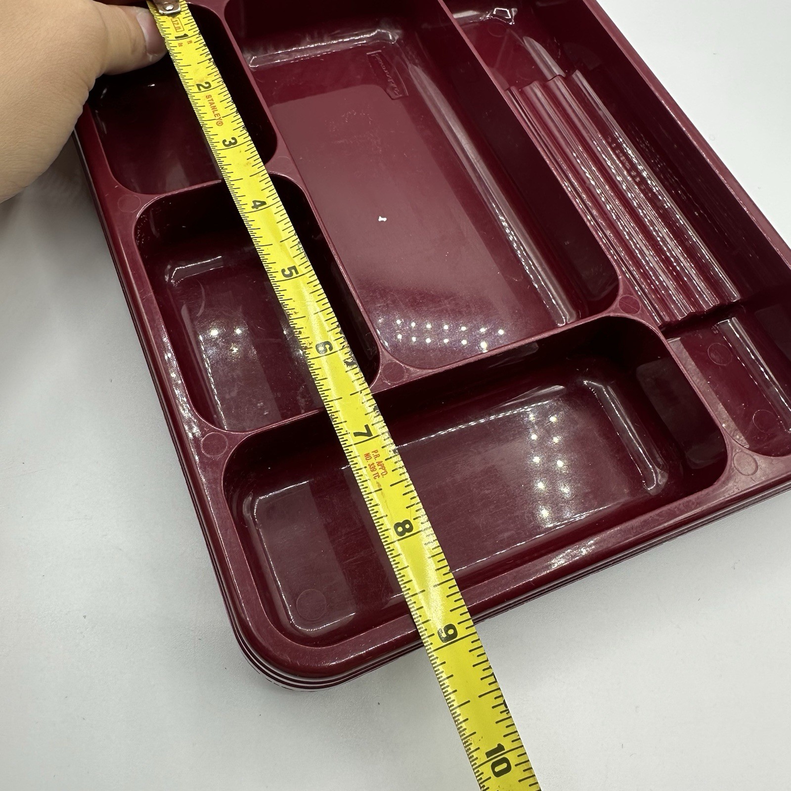 VTG ELDON Rubbermaid Catch All Tray Organizer 9″ x 7.5″ Burgundy 90s