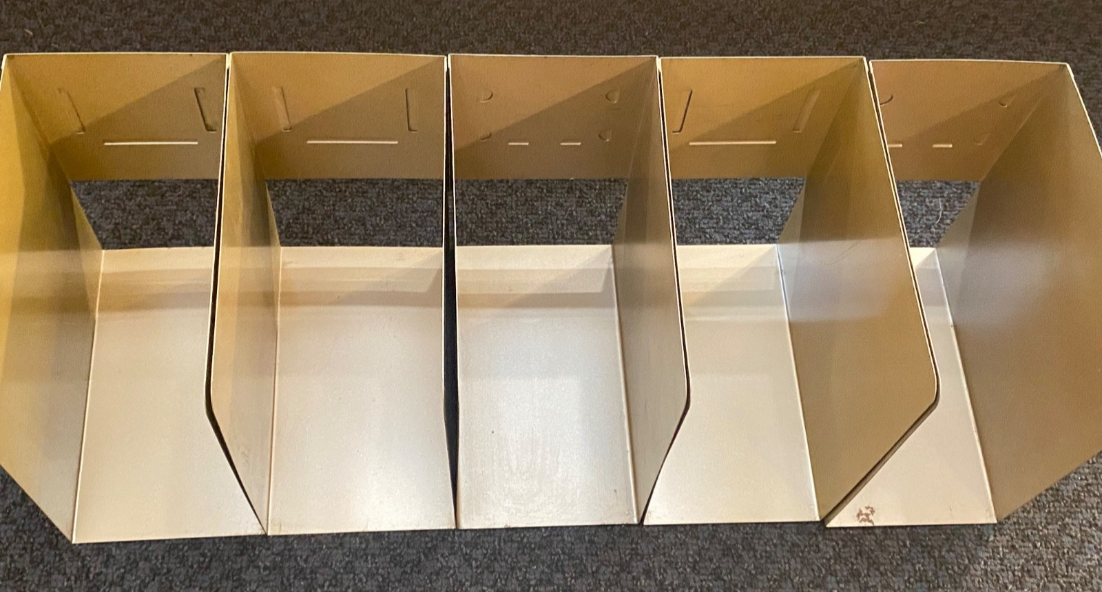 Vintage Steel Vertical Desk File Shelf Organizer Lot 5