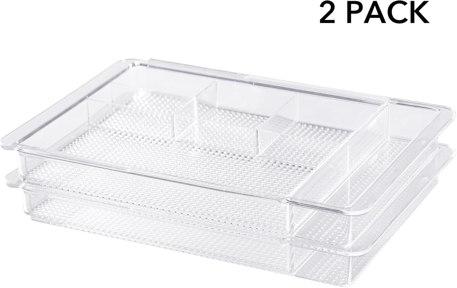 Expandable Drawer Organizer 11.1” to 19.2” Width, Shallow Cosmetic Organizer 1.3