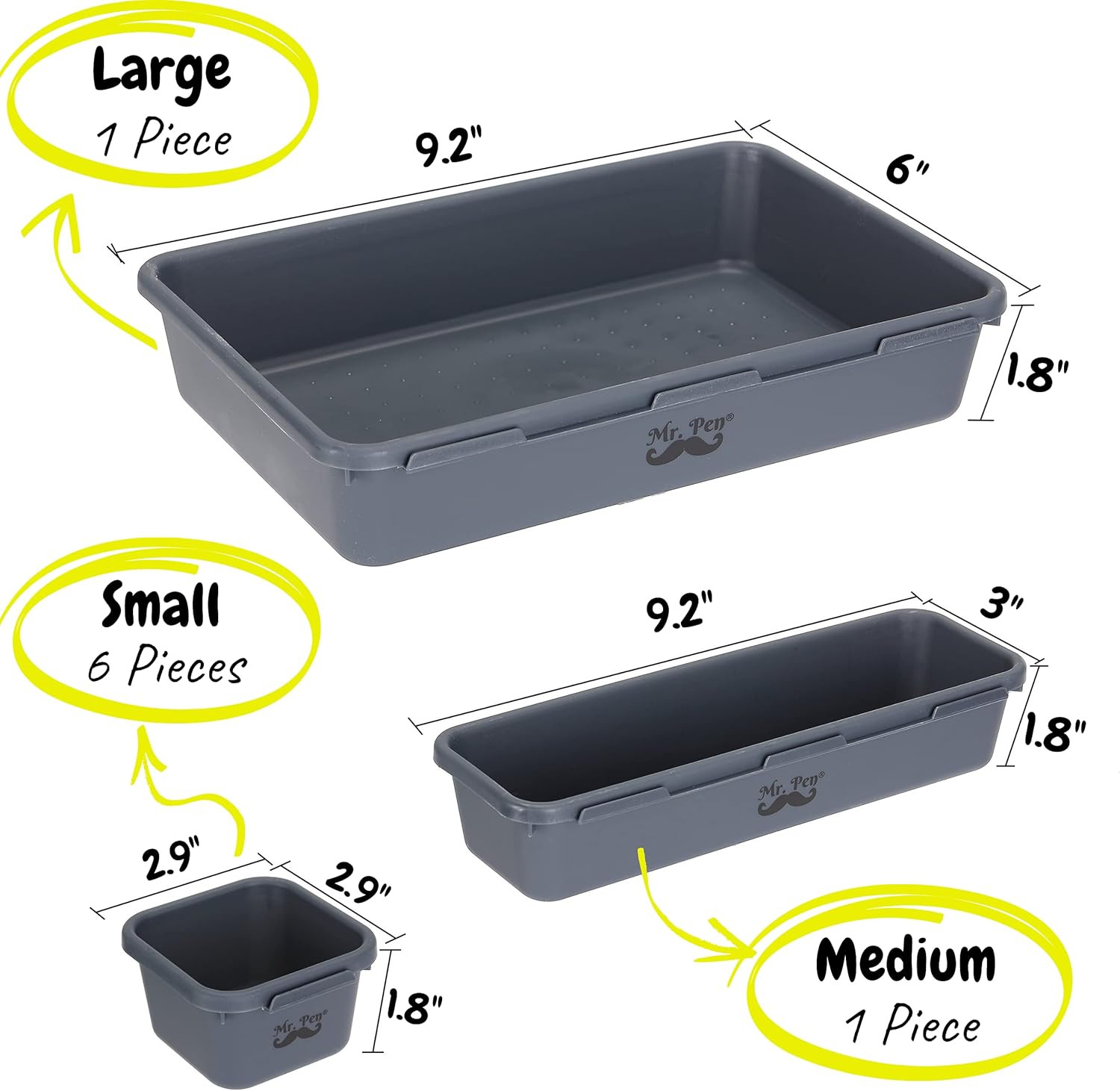 – Interlocking Desk Drawer Organizer, 8 Pcs, Drawer Organizer, Kitchen Drawer Or