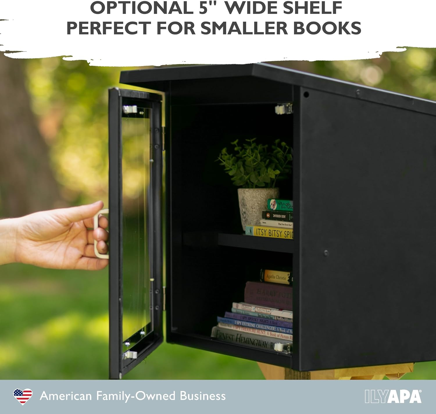 Outdoor Library Book Box – Free Literature Exchange Kit for outside – Black Powd