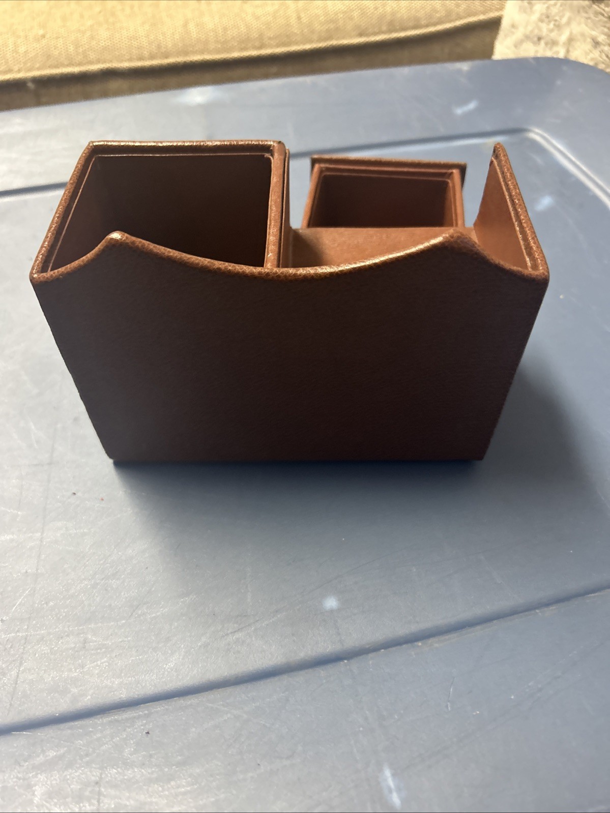 Brown Leather Desk Organizer