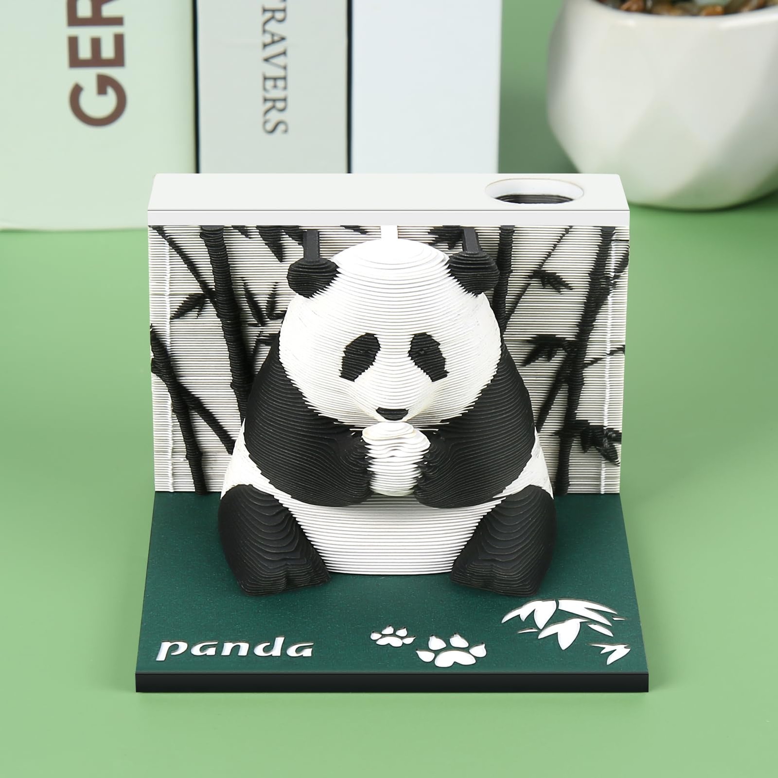 Time Piece Calendar 2026, 3D 2026 Artsy Pads, Timepiece Panda-shaped