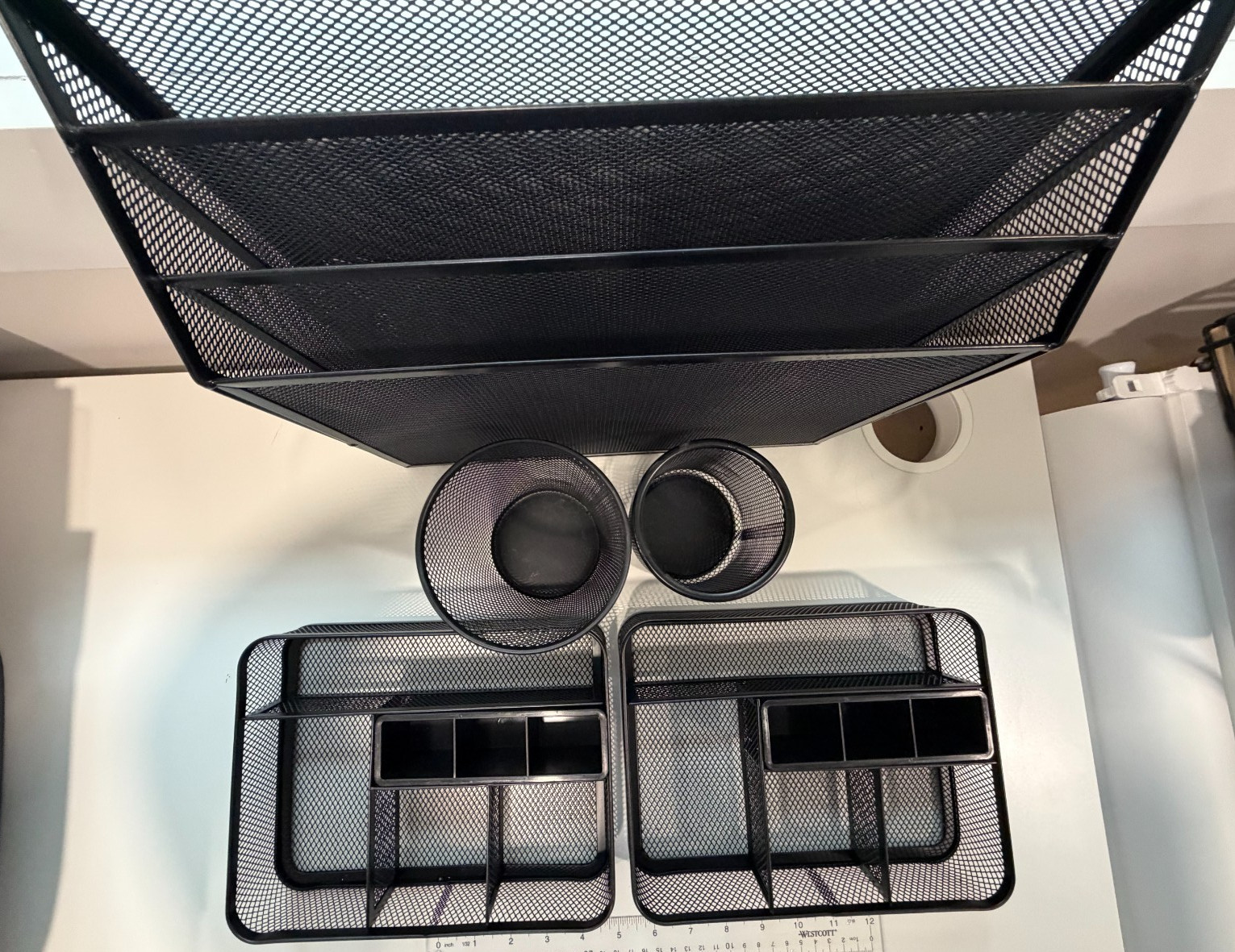 2 Drawer, 2 Pen holders and 1 File organizer Black mesh