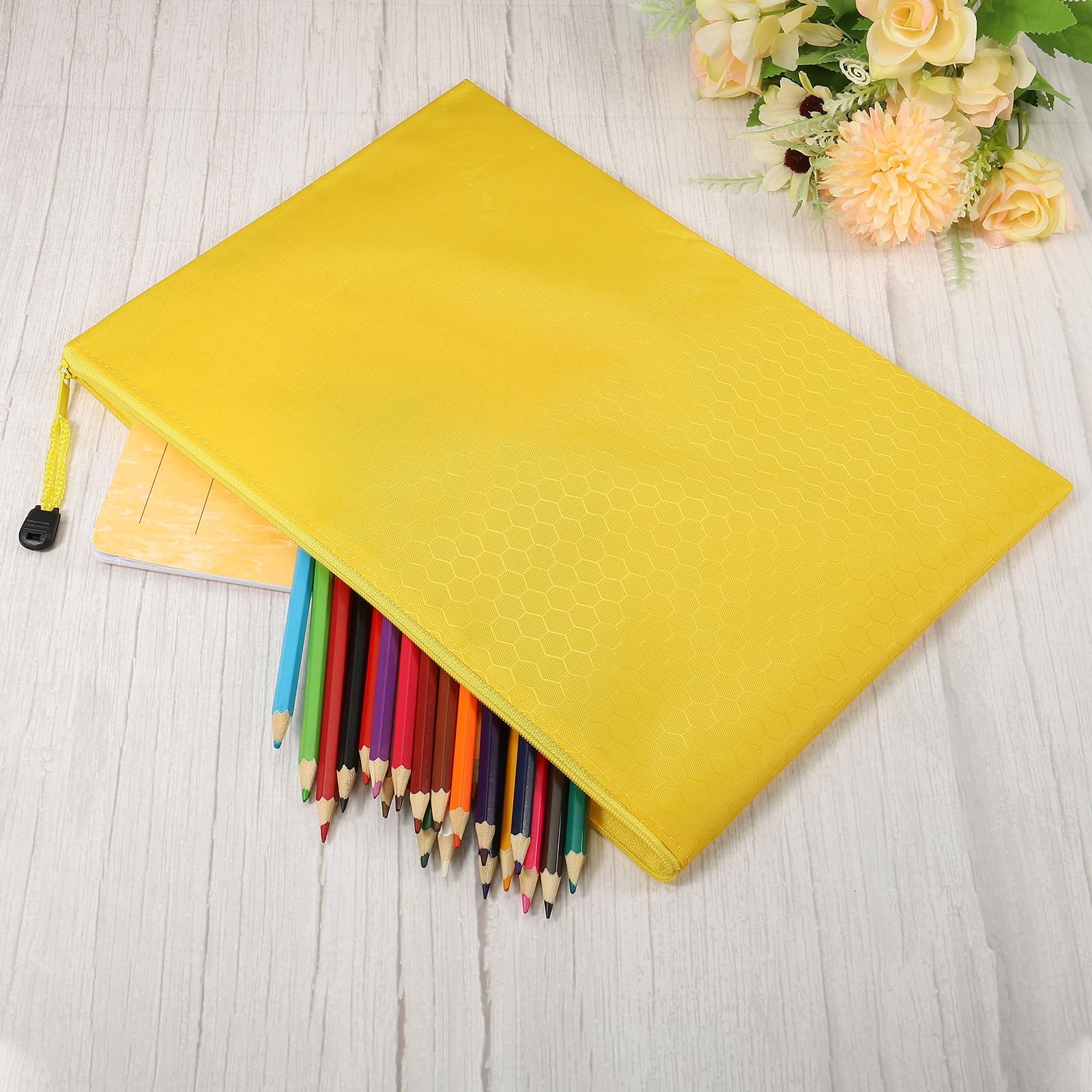 Waterproof Zipper File Bags, 5 Pack A4 Size Document Pocket Storage Organizer…