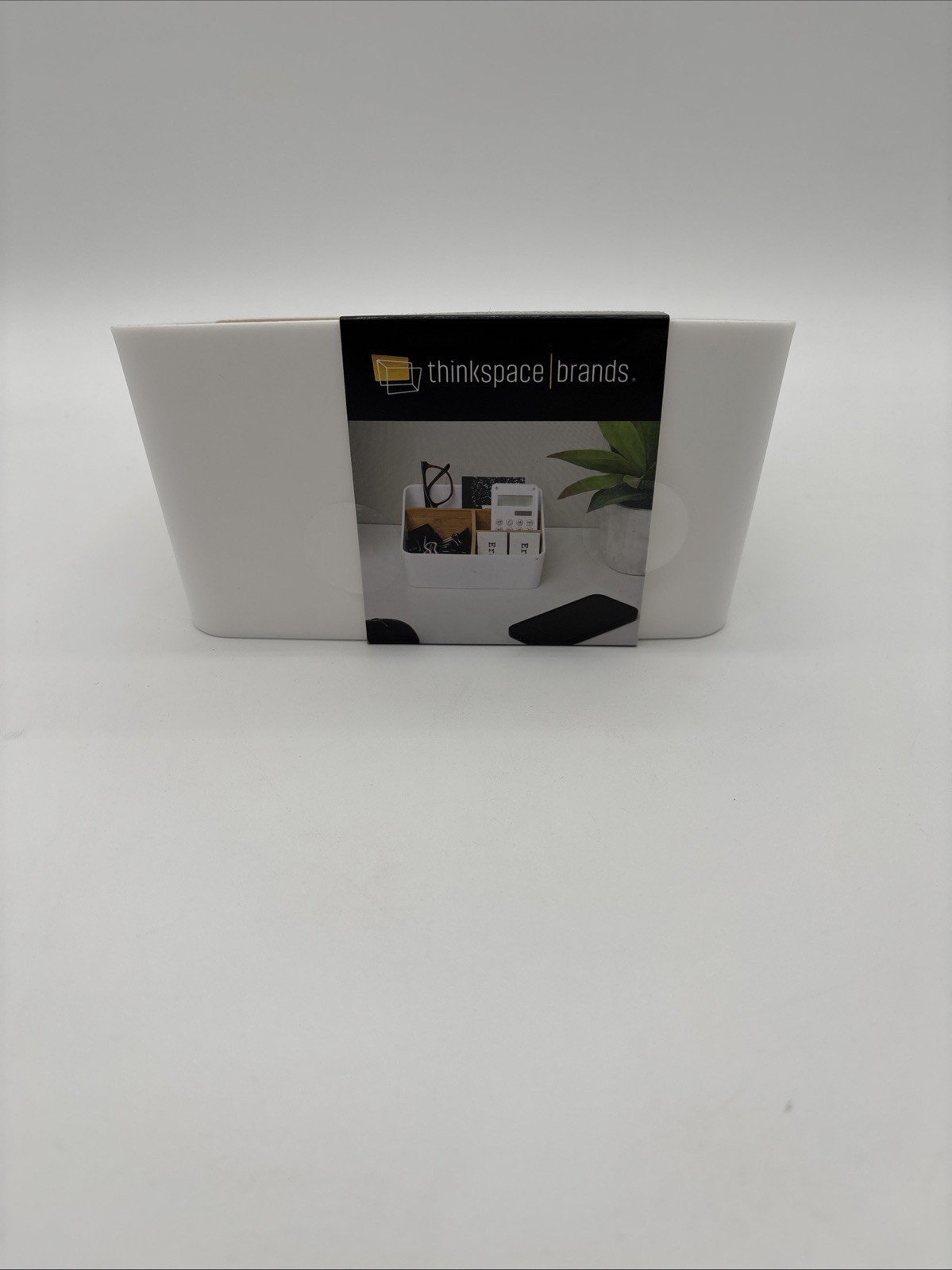 Thinkspace Desk Organizer 4 Compartment Storage White, NEW 7.3″ x 6.2″ x 3.8″