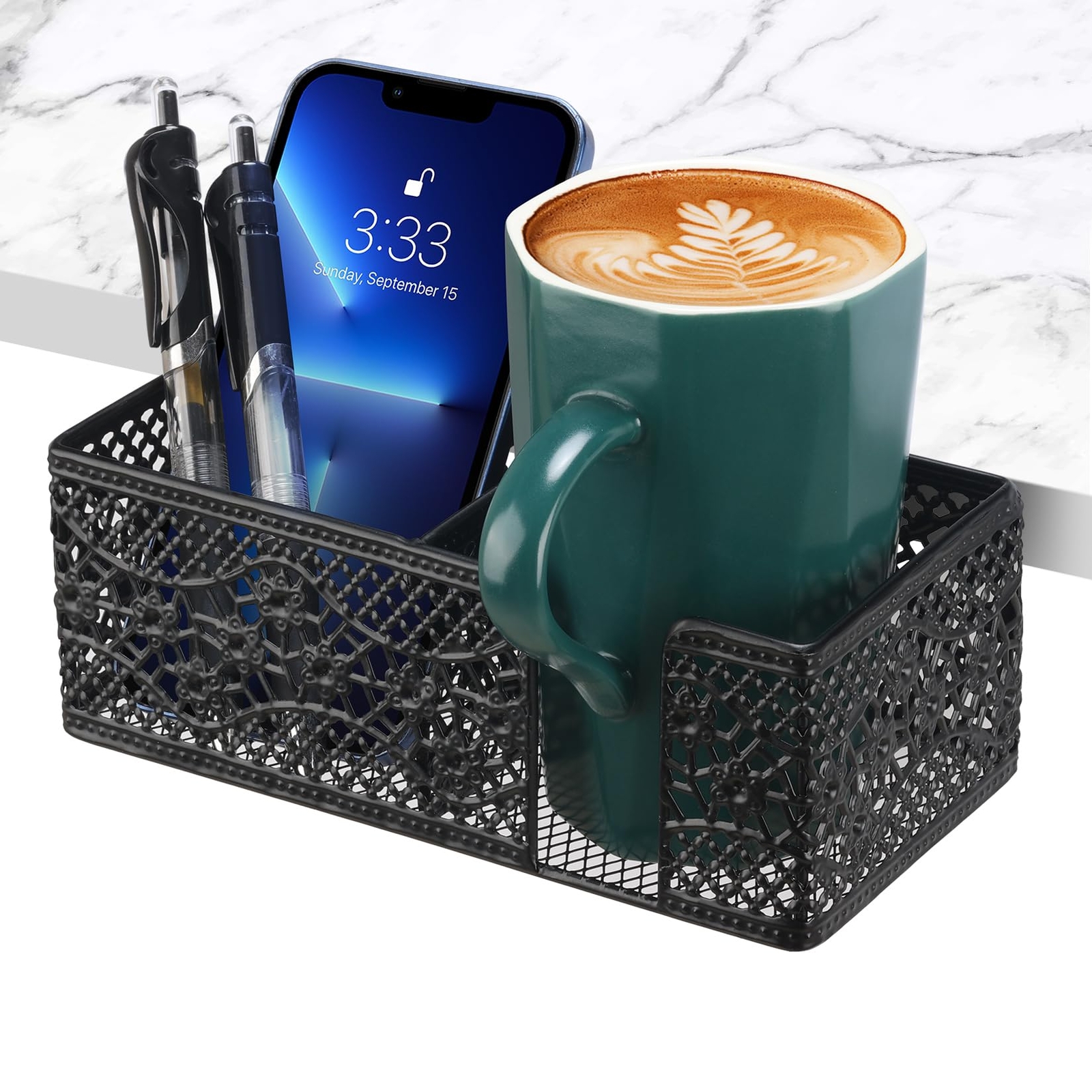 Desk Organizer Clip on Desk Cup Holder Pencil Holder for Desk Storage Beverag…