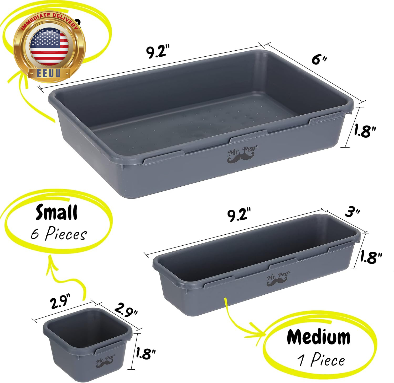 – Interlocking Desk Drawer Organizer, 8 Pcs, Drawer Organizer, Kitchen Drawer Or