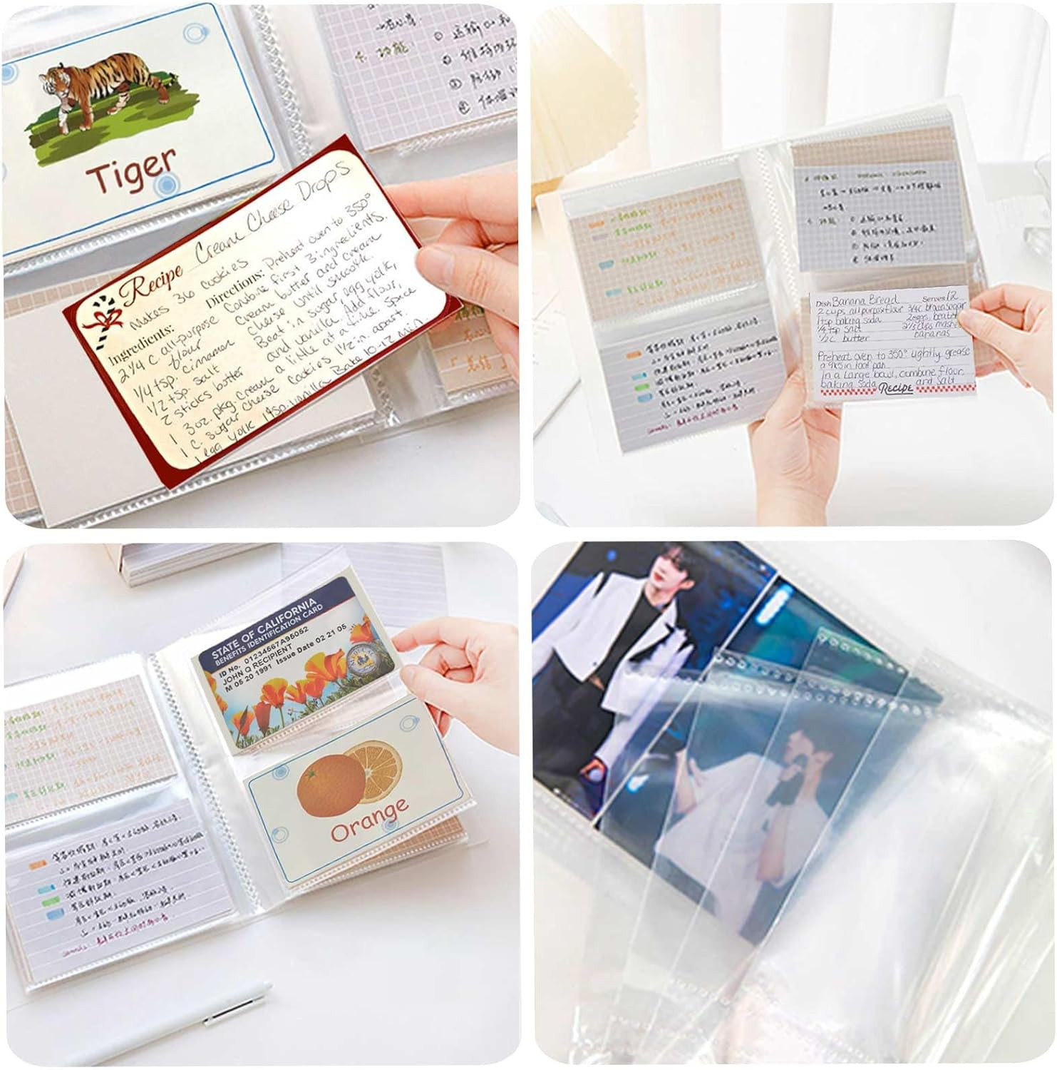 3X5 Index Card Organizer, Index Cards Clear Plastic Holder
