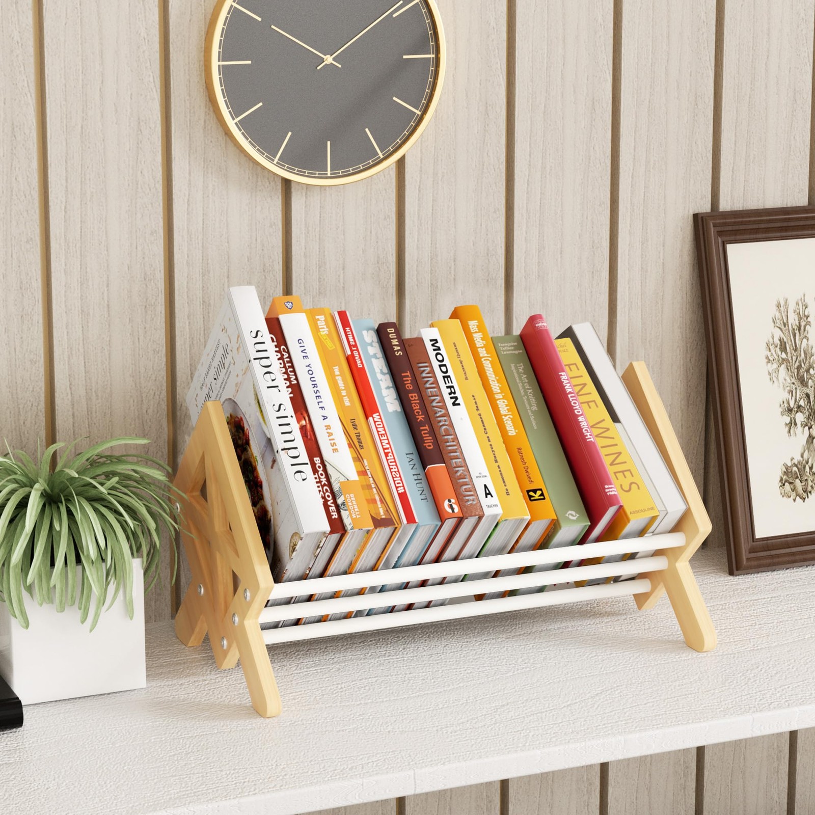 ART-GIFTREE Desktop Bookshelf 15.75 inches x 9.17 x 8.86 inches, White