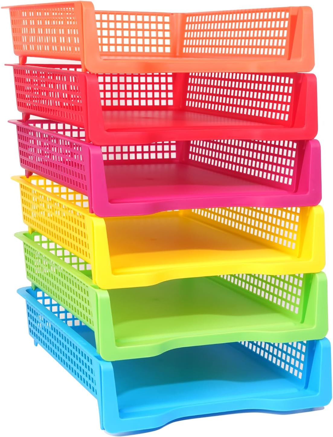 ZZYFGH 6 Pack Stackable Paper Organizers for Classroom and Office Use