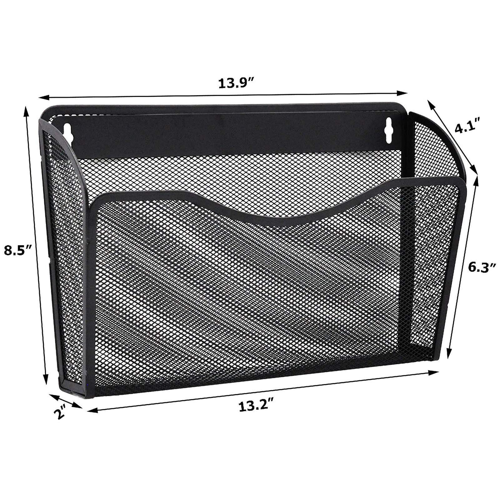 EASEPRES Mesh 6 Pack Wall Mounted File Holder Metal Hanging Vertical Wall Fil…