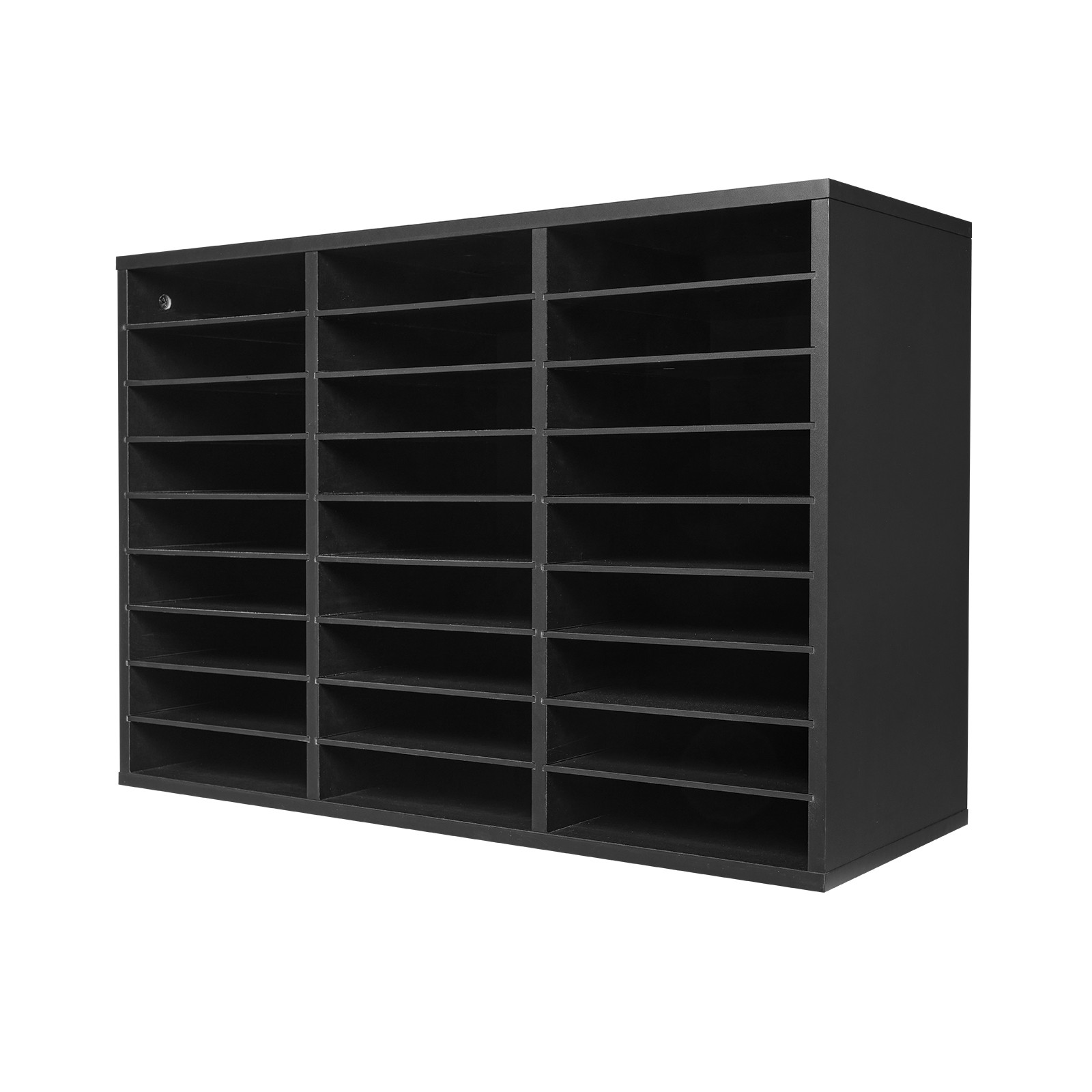 Uimoso Wooden Literature Organizer 27 Compartments with Removable Shelves Black
