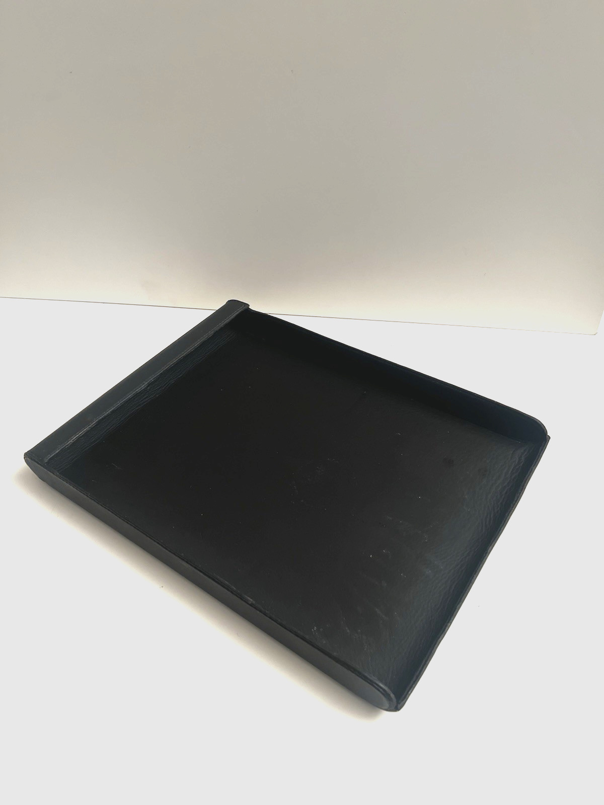 Nienkamper Black Leather Wrapped Letter Desk Office Tray L@@k!