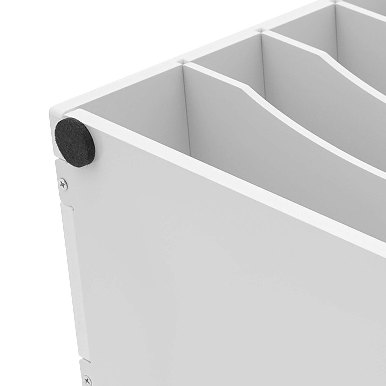 Desktop Organizer 2 Pack 4 Compartment File Sorter White Office Desk Accessories