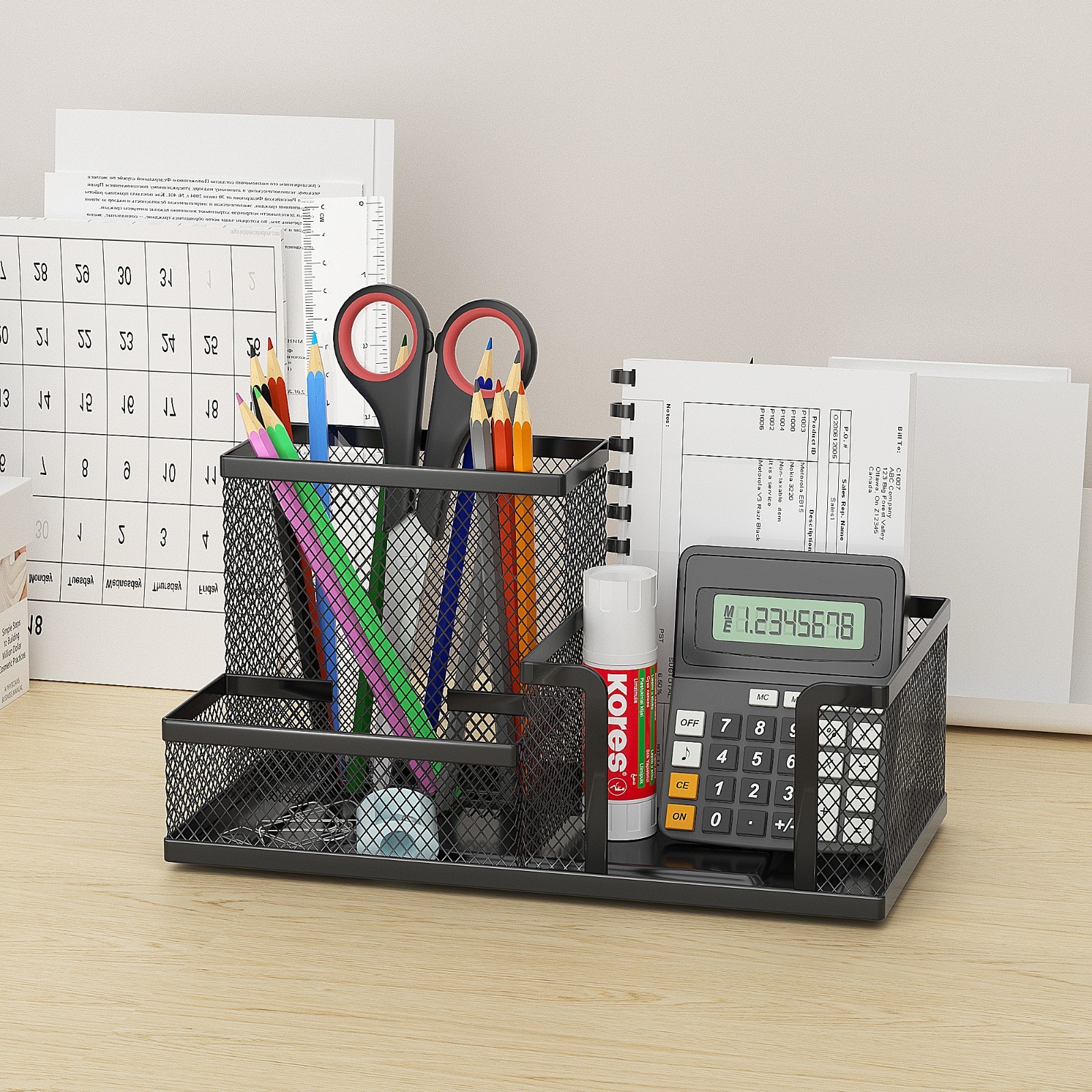 Desk Organizer Office Supplies Caddy Mesh Desktop Storage Pencil Holder