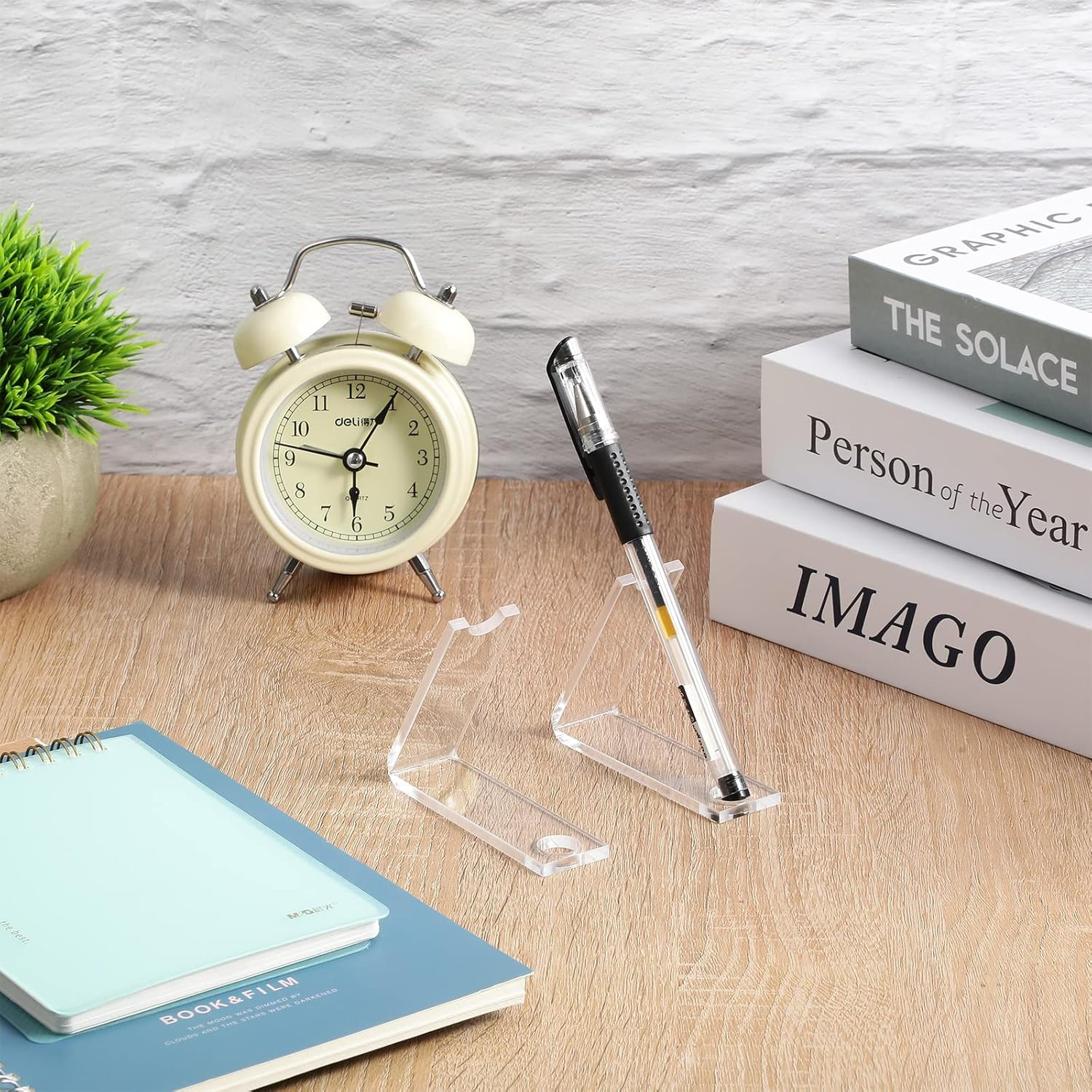 2 Pcs Acrylic Pen Display Stand, Clear Single Pen Holder, Transparent Makeup Bru