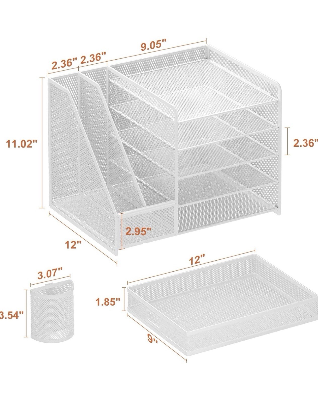 Desk Organizer with File Holder, 5-Tier Paper Letter Tray Organizer with Drawer