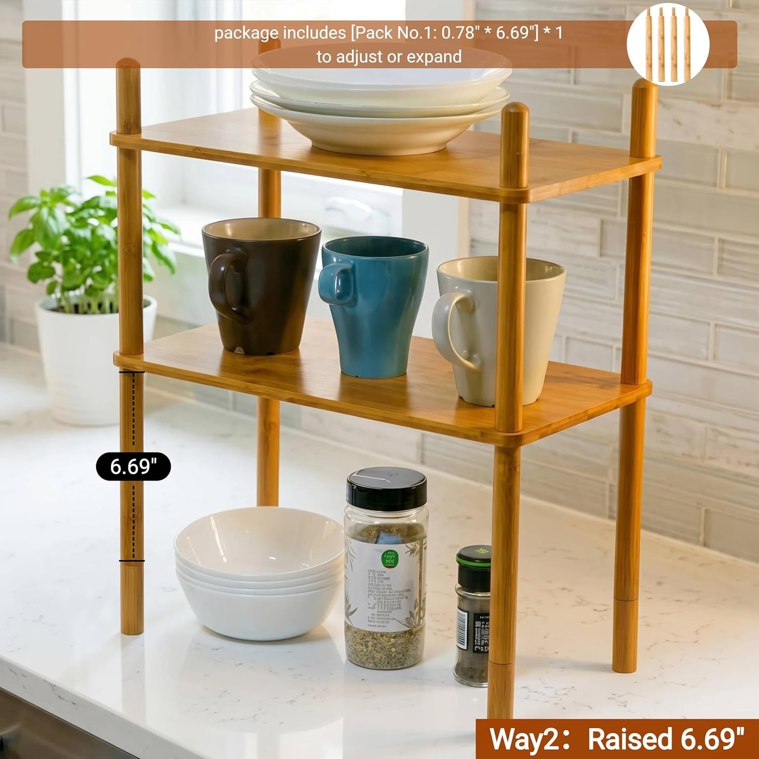 Transformable Expandable Bamboo Shelf Organizer – Perfect for Home and Office