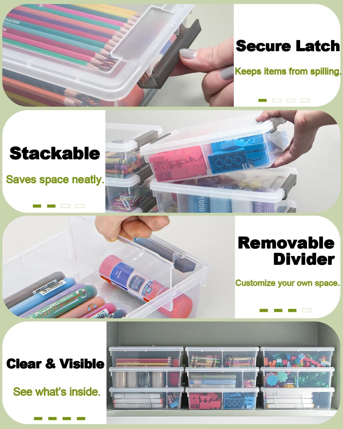 6 Pack Extra Large Pencil Box with Removable Divider, Thickened Pencil Case B…