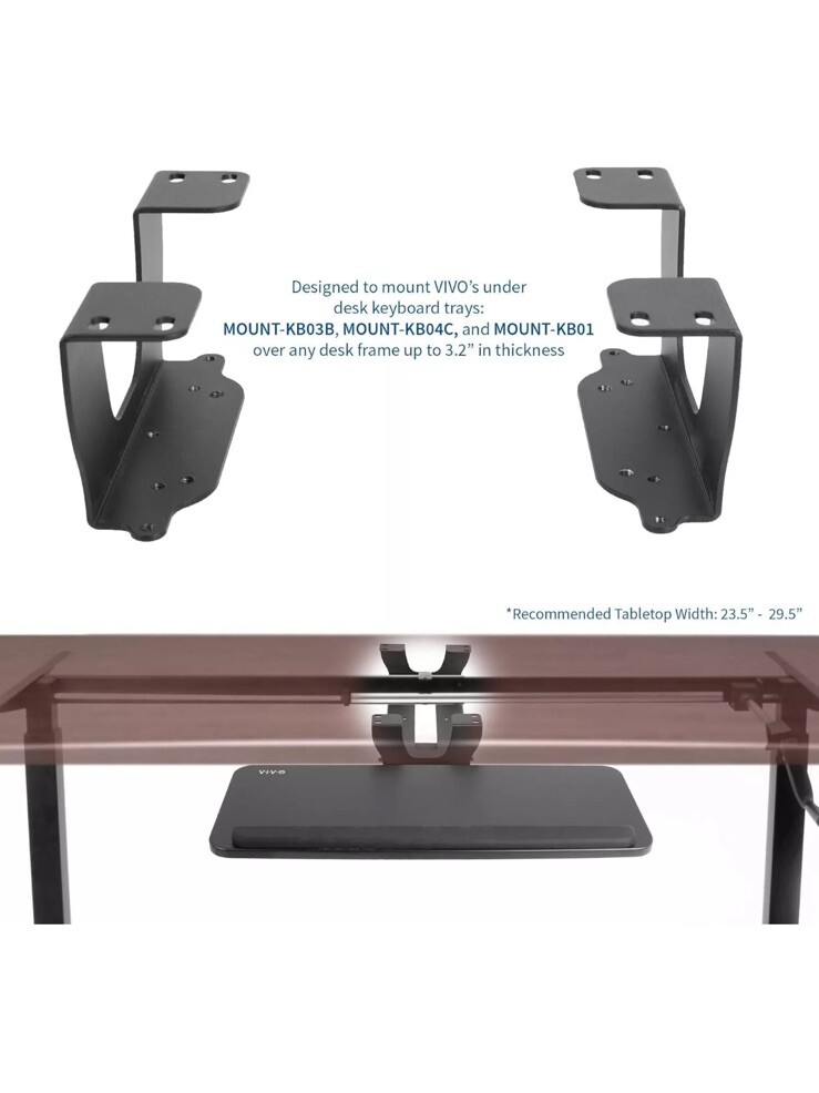 VIVO Steel Dual Spacer Brackets for Under Desk Keyboard and Kit, Black