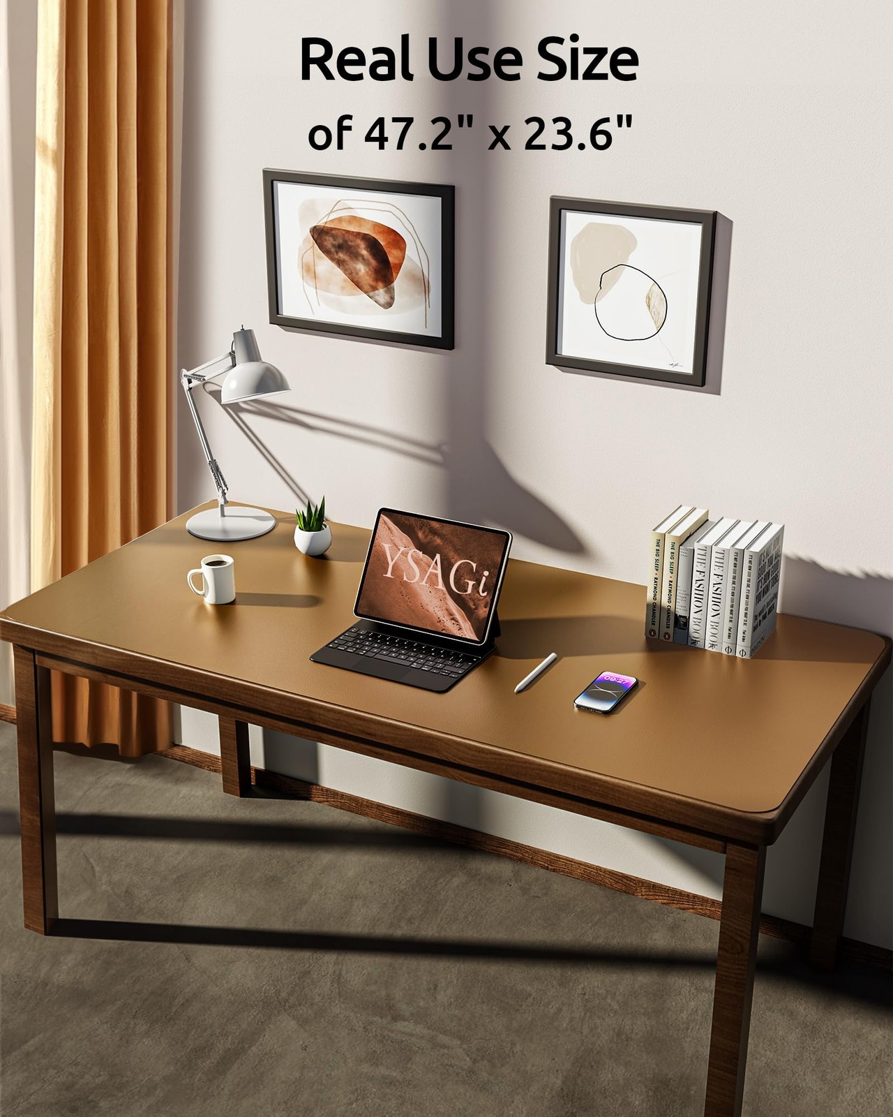 Ysagi Leather Desk Pad Protector Office Desk Mat Large Mouse Pad Non-Slip Pu