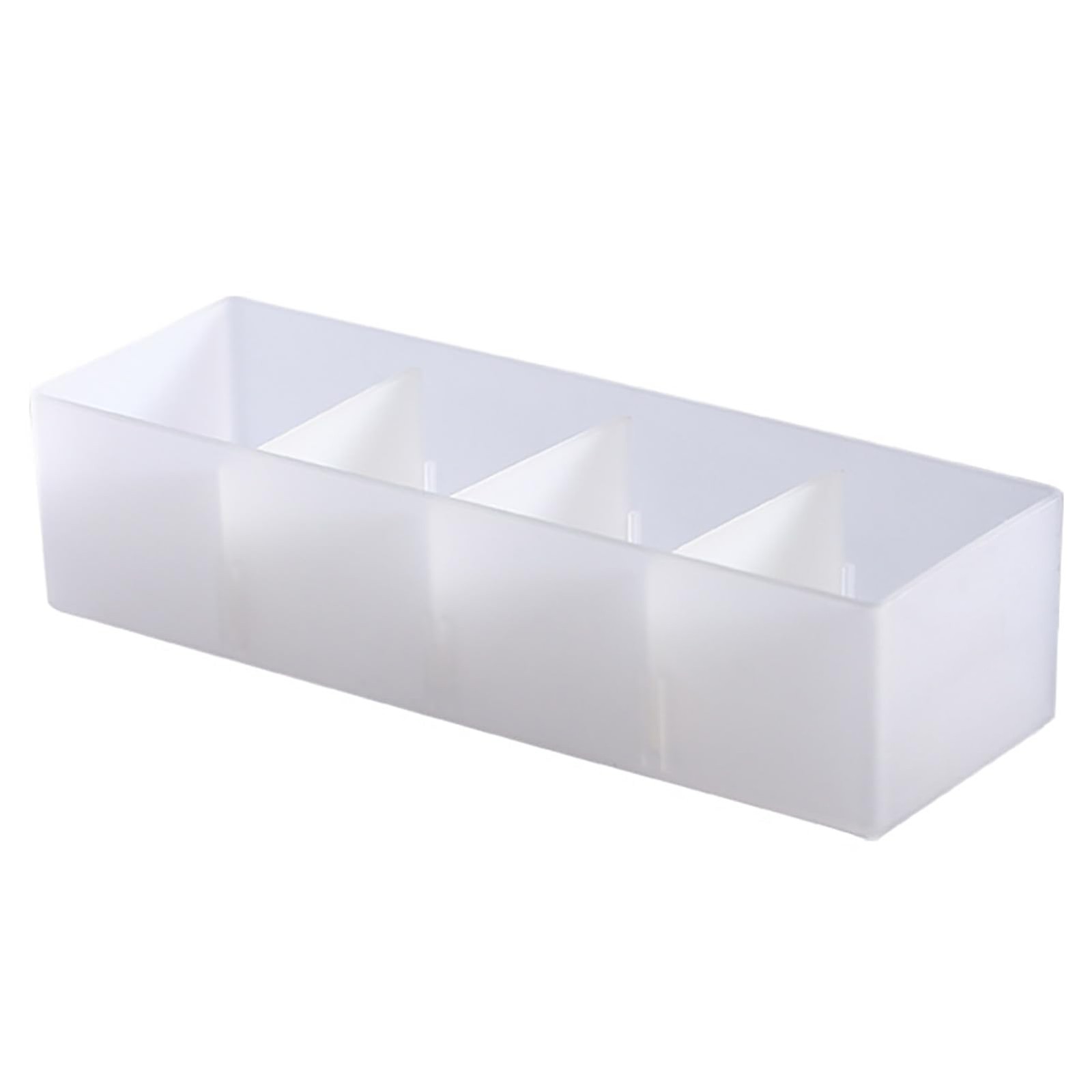 4 Section Drawer Organizer Tray with Removable Partitions, Stackable Transluc…