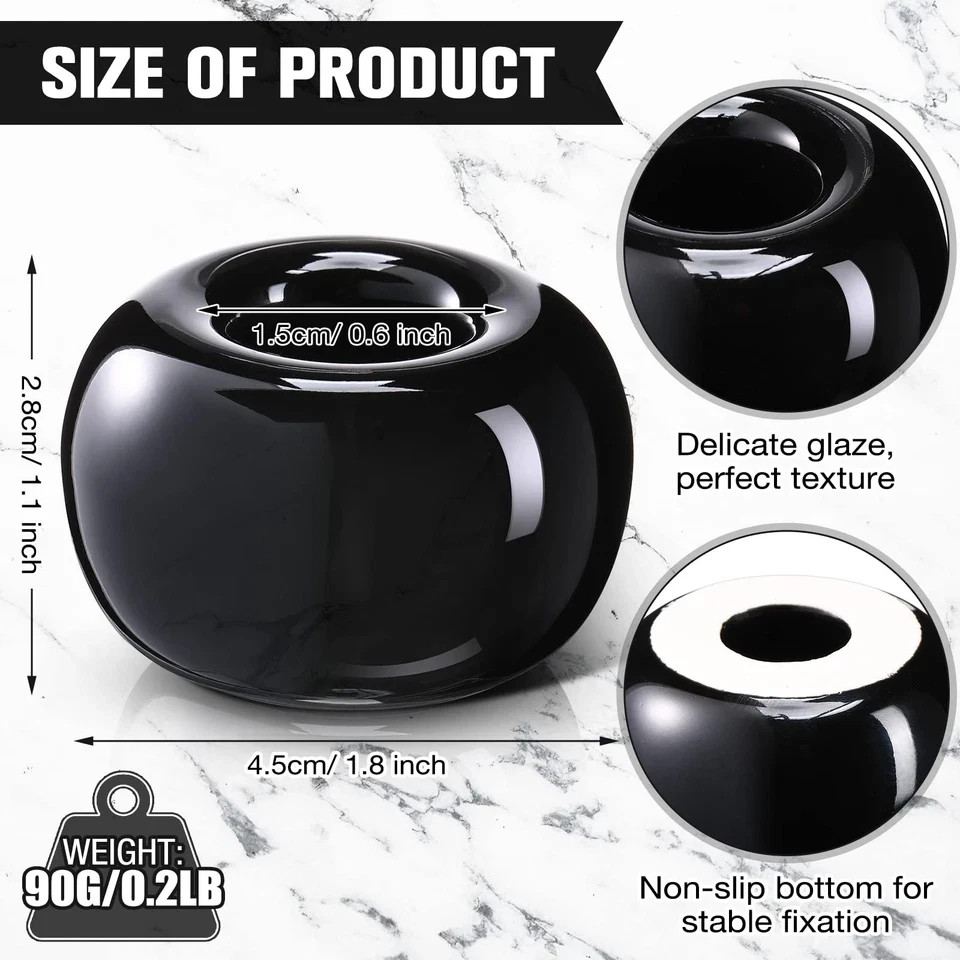 3 Pieces Ceramic Pen Stand Single Pen Holder for Desk Desktop Display,