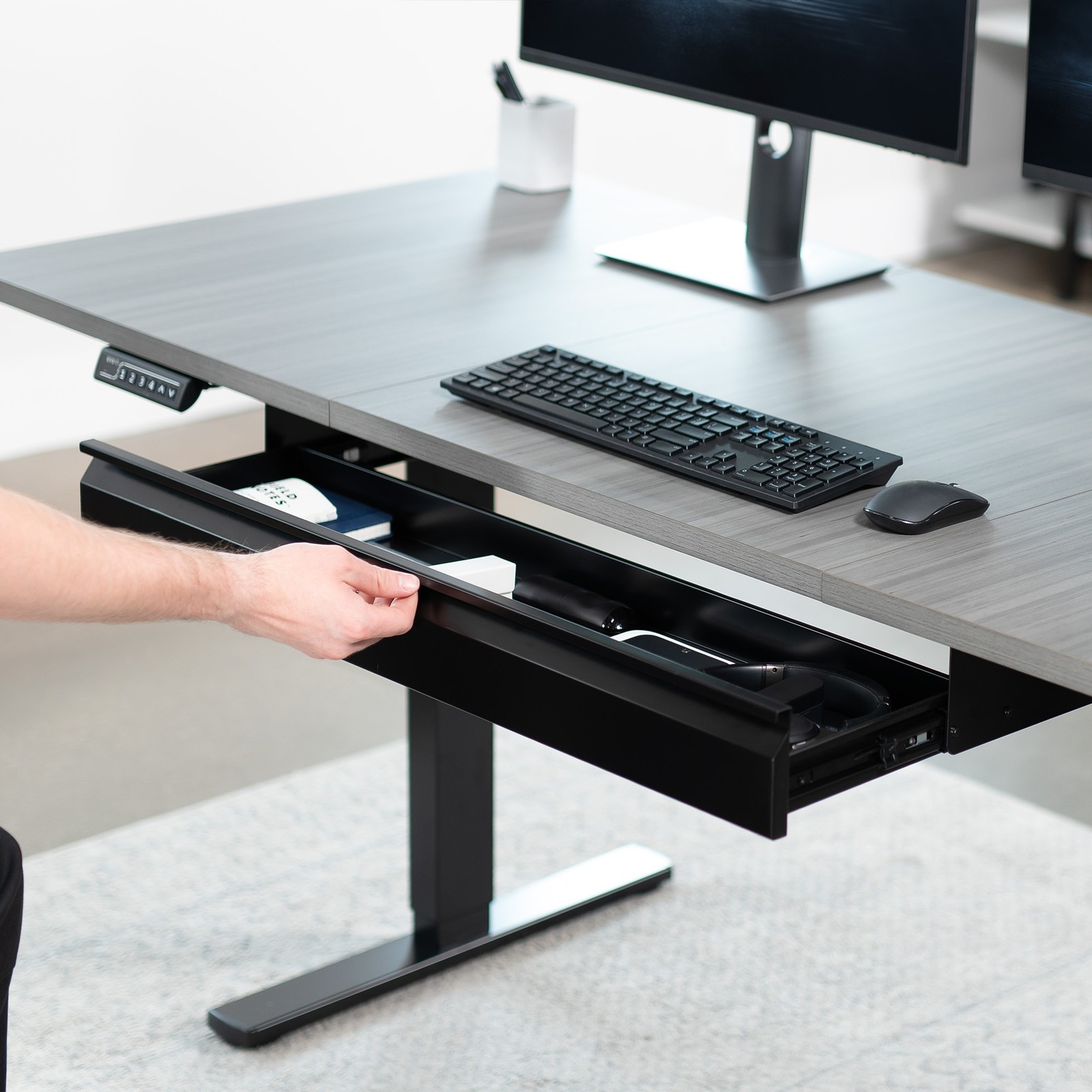 VIVO Black Space Saving 33″ Pull Out Under Desk Storage Drawer without Shell