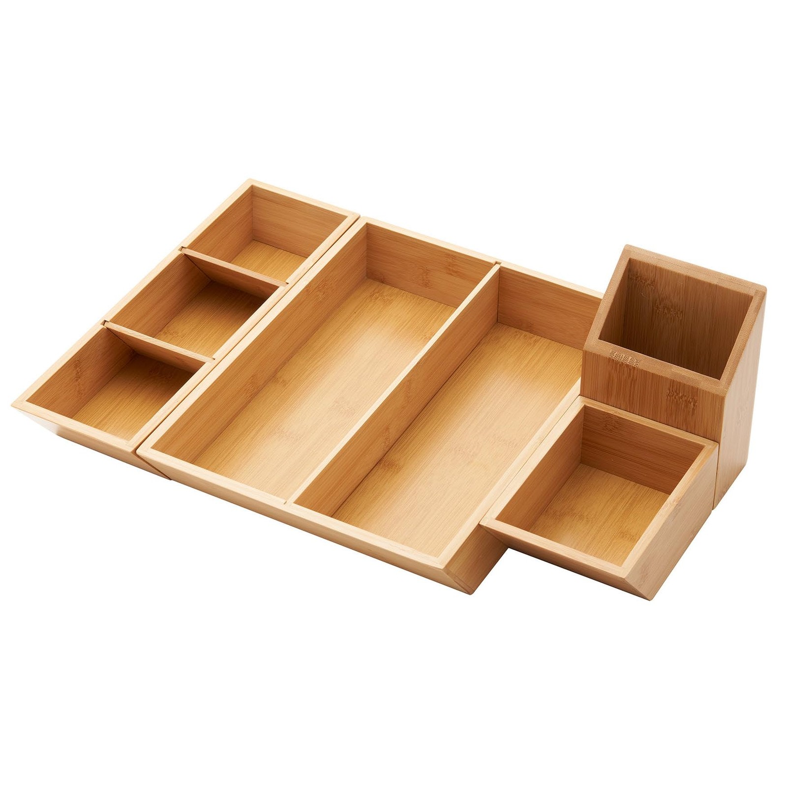 TRINITY EcoStorage 4-Piece Bamboo Desk & 22.5″W x 13.2″D x 6.5″H,