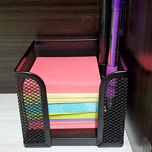 4 Pack Mesh Memo Holder, Black Metal Mesh Sticky Note Holder for Pen, Pencil,