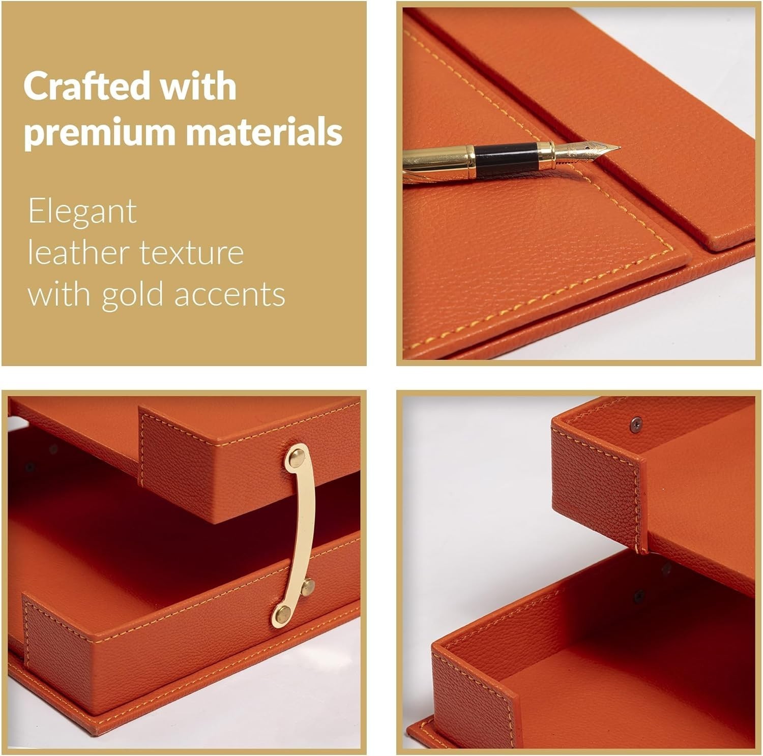 Classic Desk Organizer – 12 PCS Leather Desk Organizer Set – Desk Accessories