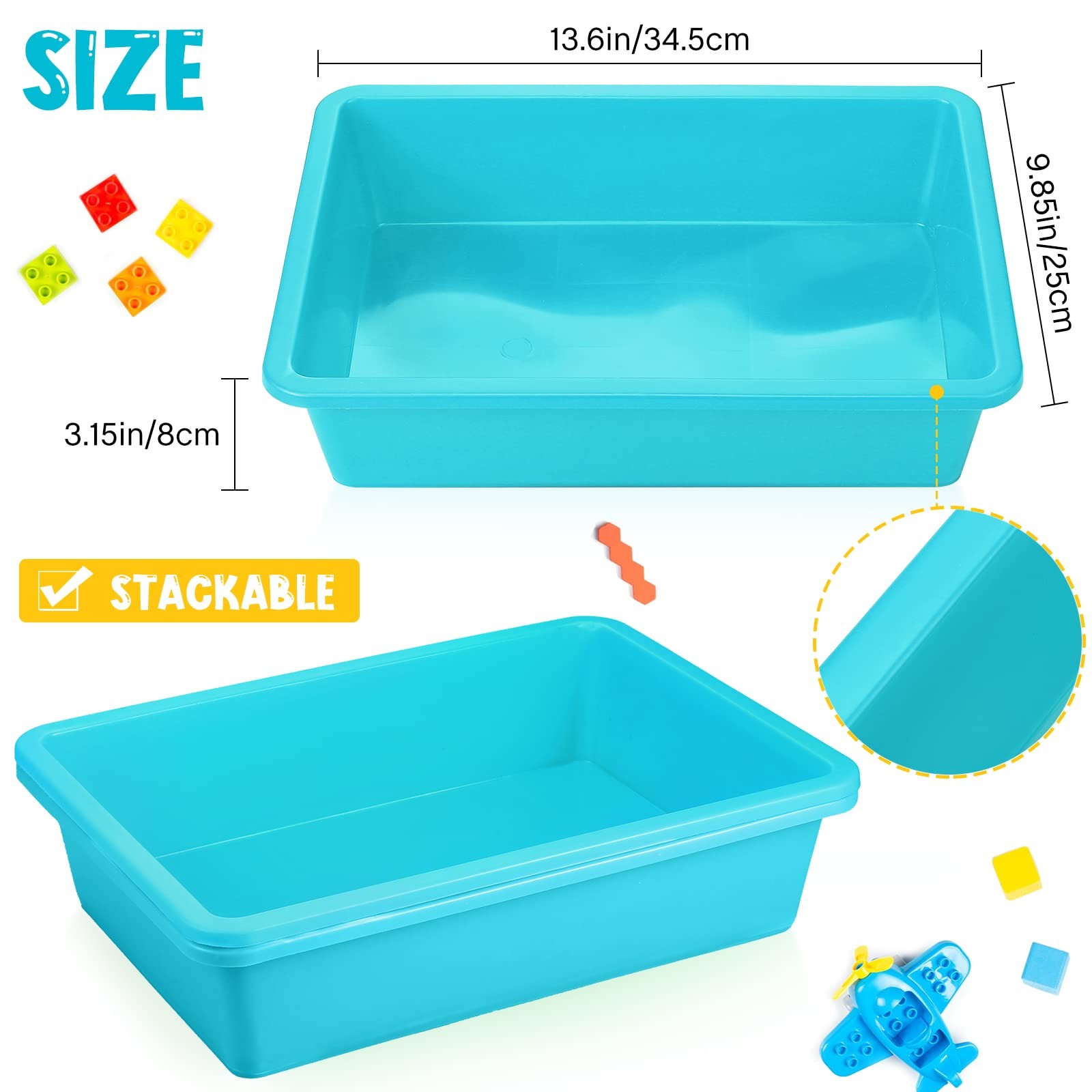 10 PCS Flat Storage Tray Organizer Bin Letter Size Paper Plastic