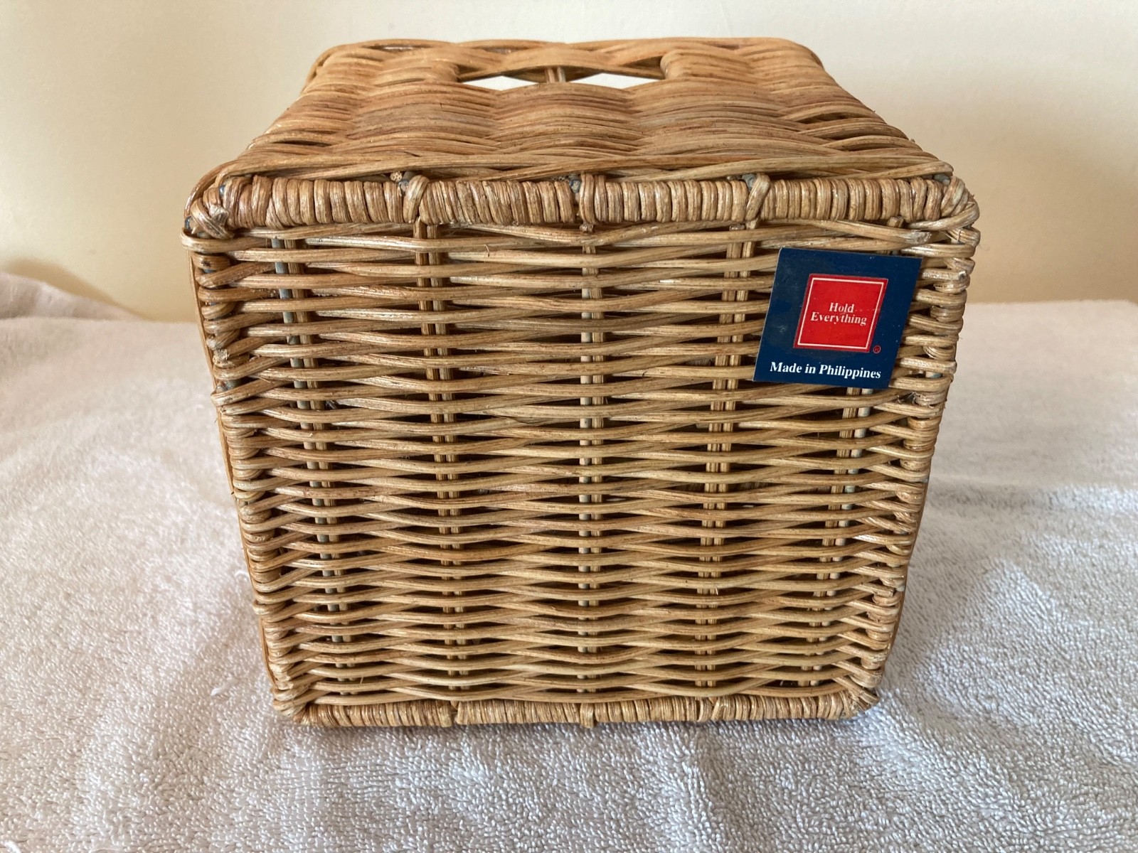 Hold Everything Wicker Letter Holder Organizer 4 sections Made in Philippines