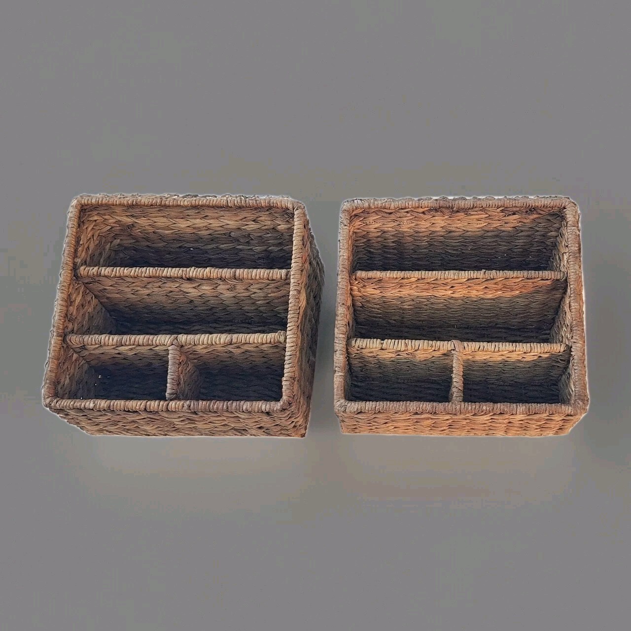 Wicker Baskets Set of 2 Vintage Organizer – Rustic Office Home