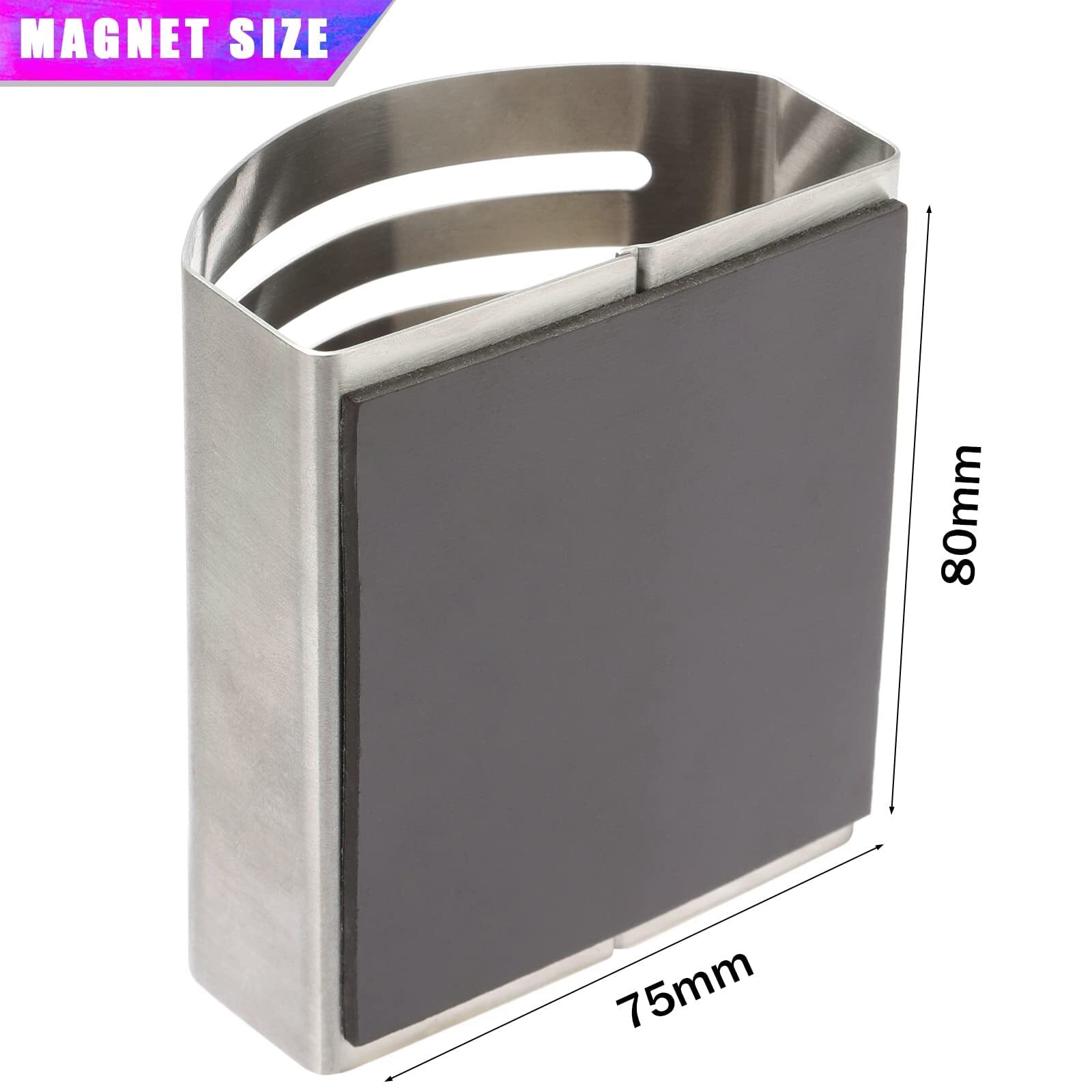 2 Pack Magnetic Stainless Steel Pen Pencil Holder Metal Storage Organizer