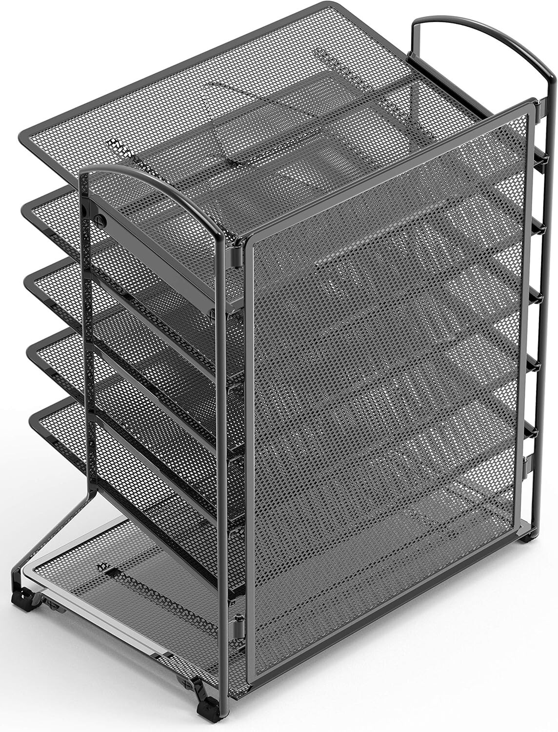 6-Tier Black Mesh Letter Tray Organizer, 2-Pack for Elegant Office Arrangement